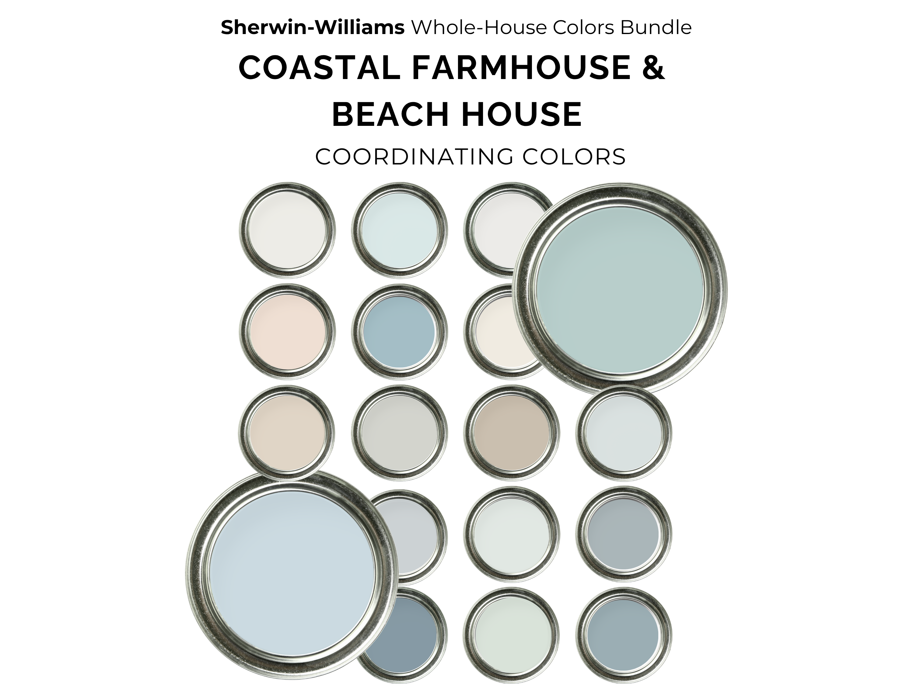 Bundle: Sherwin Williams Coastal Farmhouse & Beach House Paint Palette ...