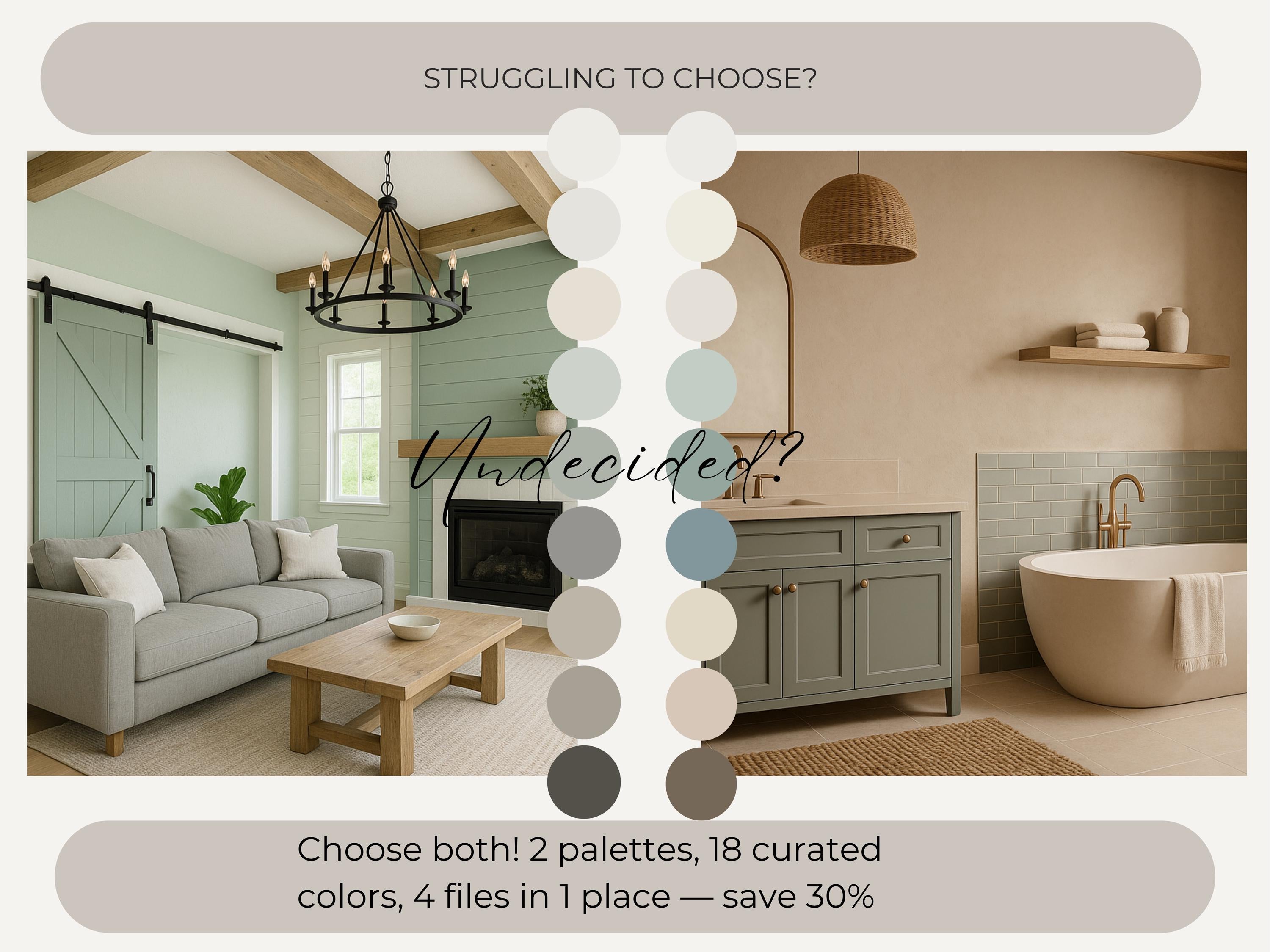 Bundle: Sherwin Williams Sea Salt & Calm Whole House Paint Palettes | 30% OFF (Instant Download)