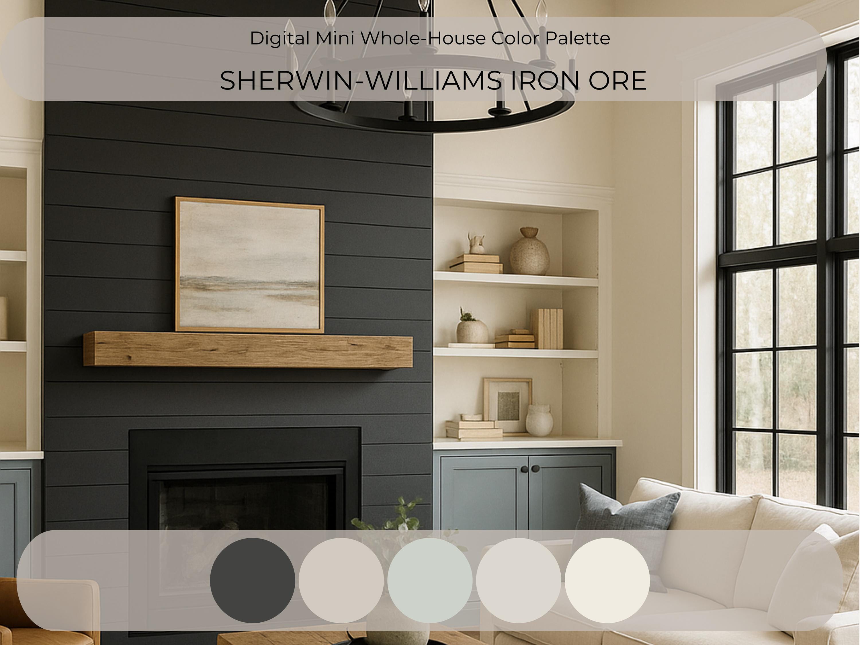 Sherwin Williams Iron Ore Coordinating Colors: Mini Whole House Paint Palette | SW 7069 (Instant Download)