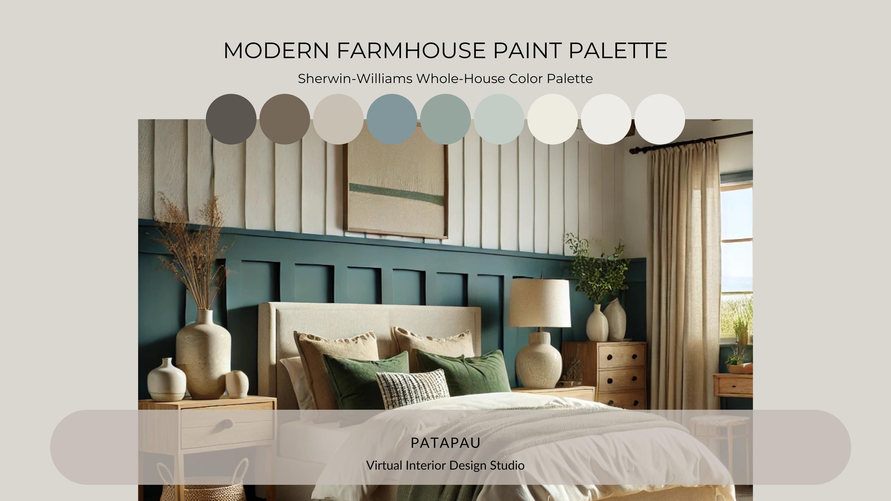 Sherwin Williams Cotton Coordinating Colors: Modern Farmhouse Paint Palette | SW 9581 (Instant Download)