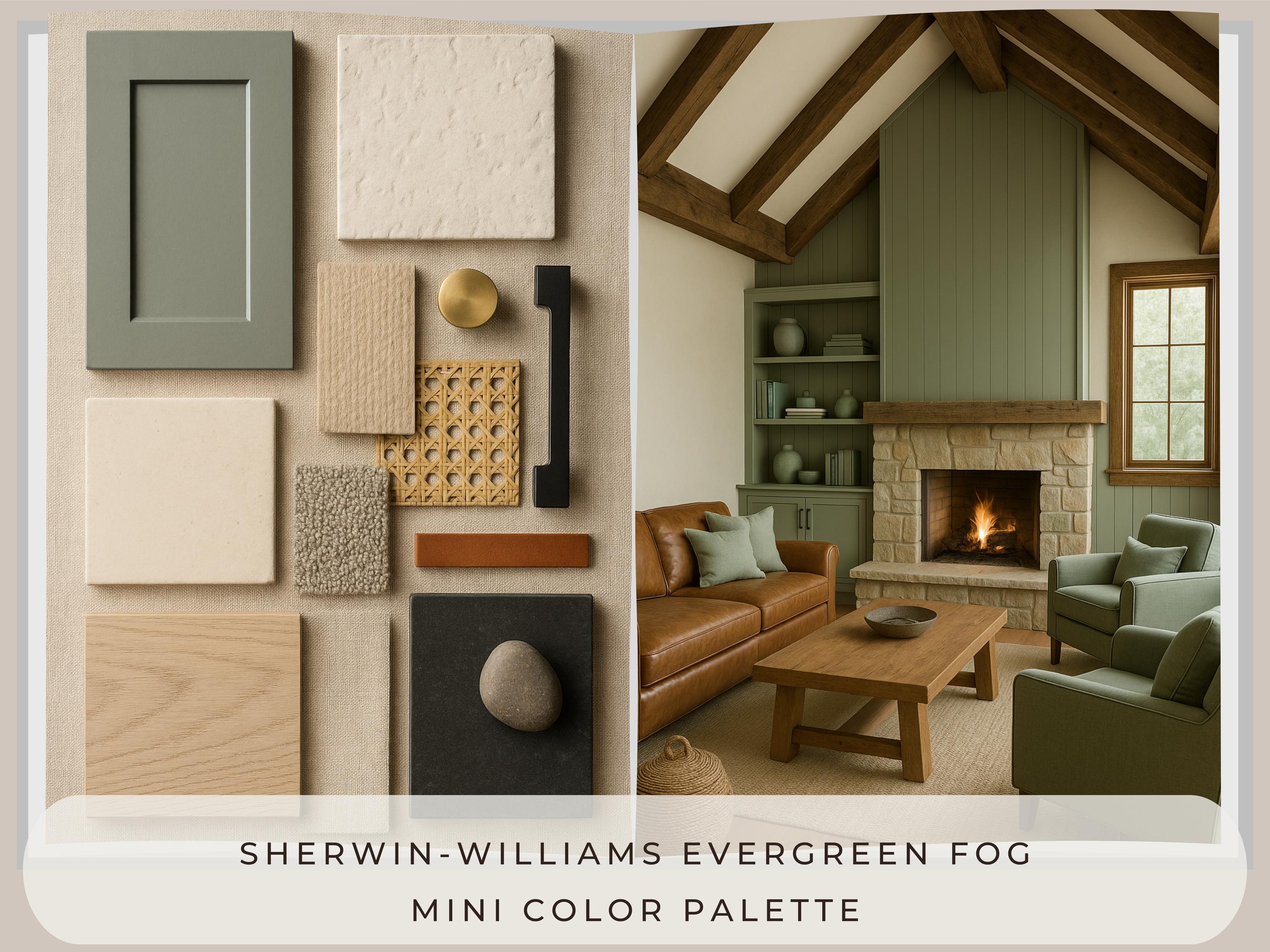 Sherwin Williams Evergreen Fog Coordinating Colors: Mini Whole Home Paint Palette | SW 9130 (Instant Download)