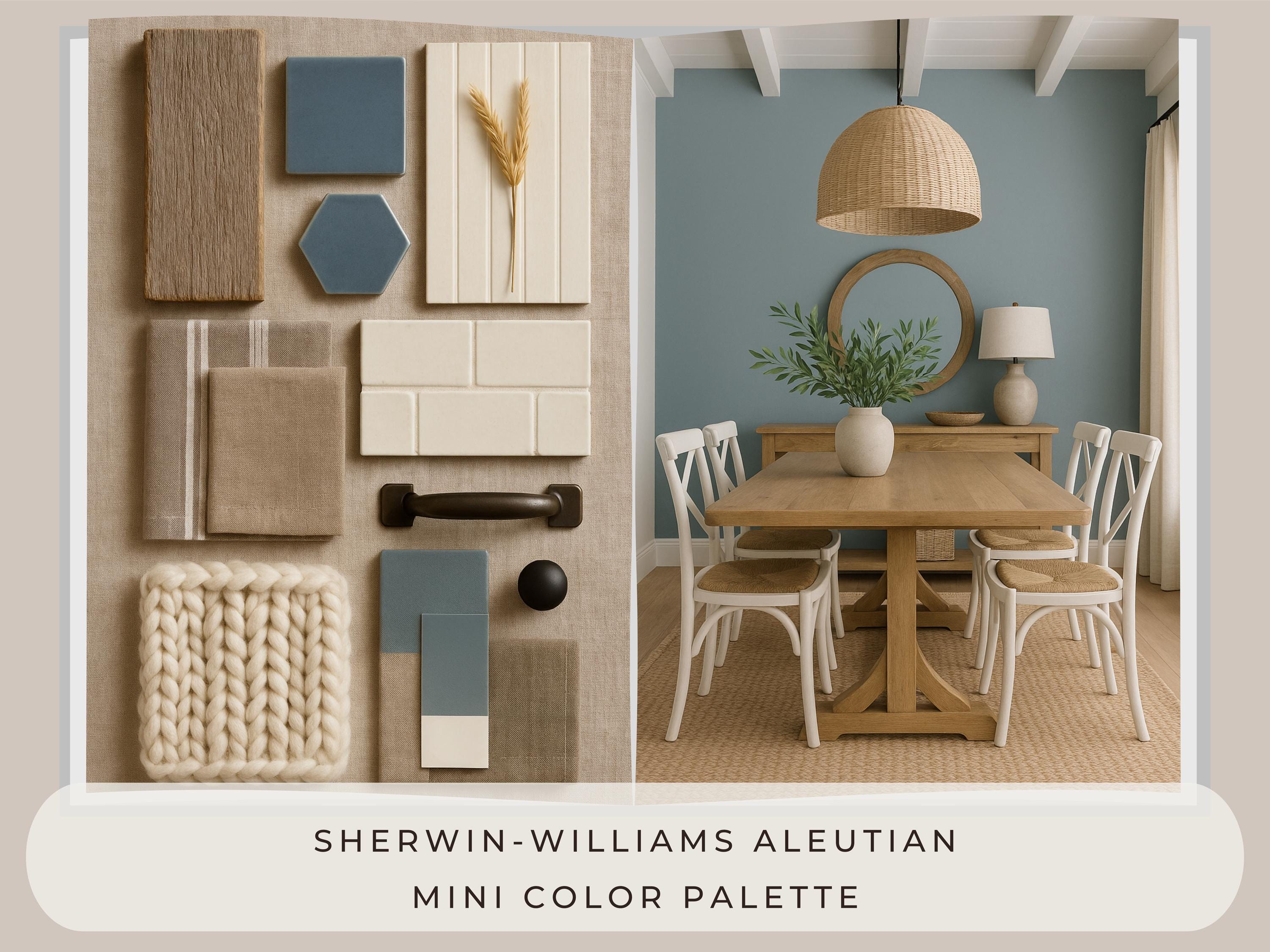 Sherwin Williams Aleutian Coordinating Colors: Mini Whole Home Paint Palette | SW 6241 (Instant Download)