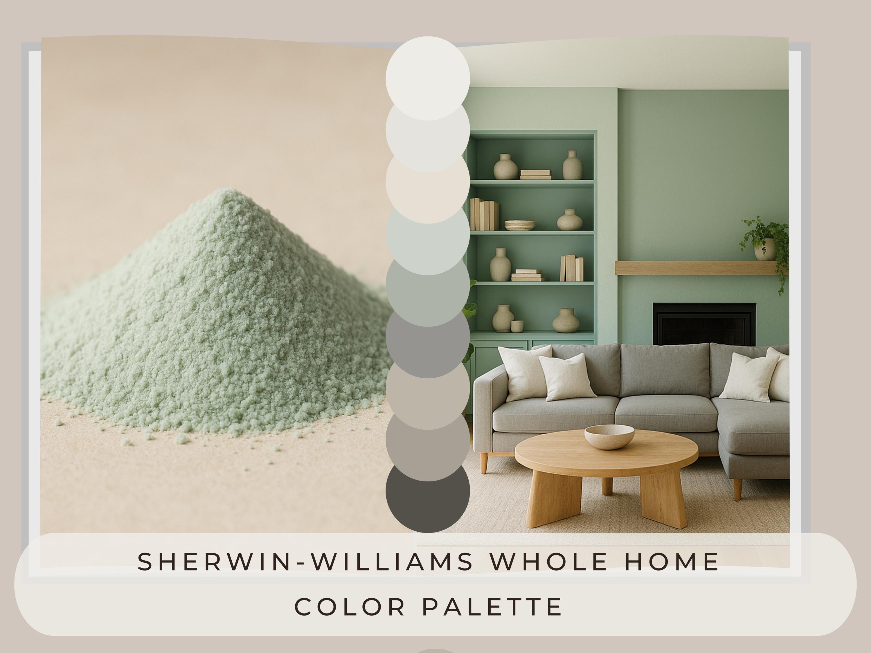Sherwin Williams Sea Salt Coordinating Colors: Whole House Paint Palette | SW 6204 (Instant Download)