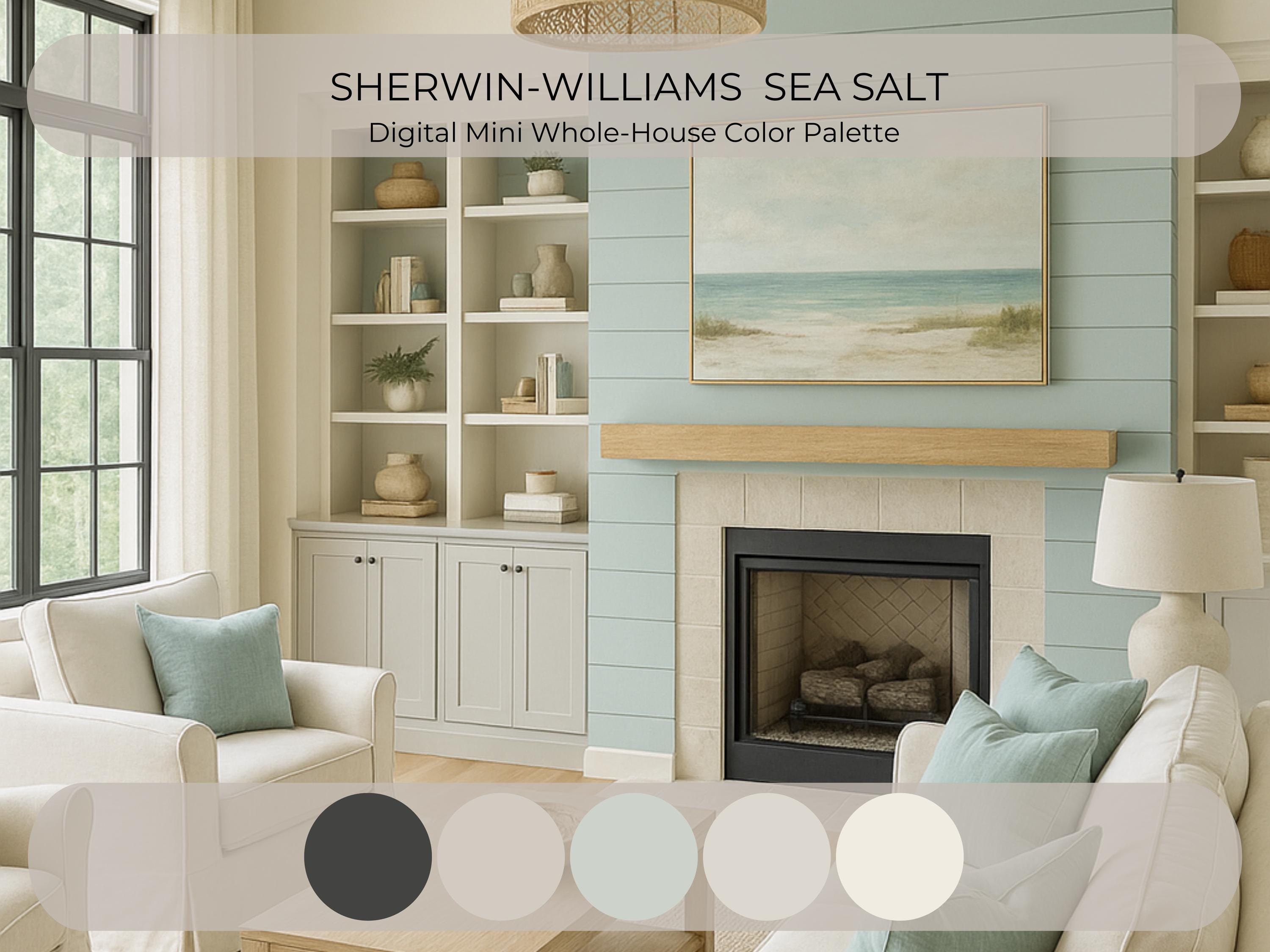 Sherwin Williams Sea Salt Coordinating Colors: Mini Whole Home Paint Palette | SW 6204 (Instant Download)