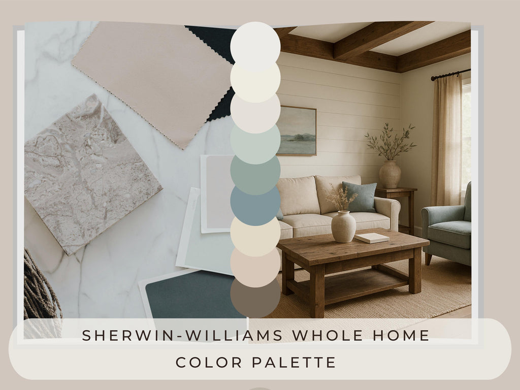 Sherwin Williams Calm Neutral Coordinating Colors: Whole House Paint Palette (Instant Download)