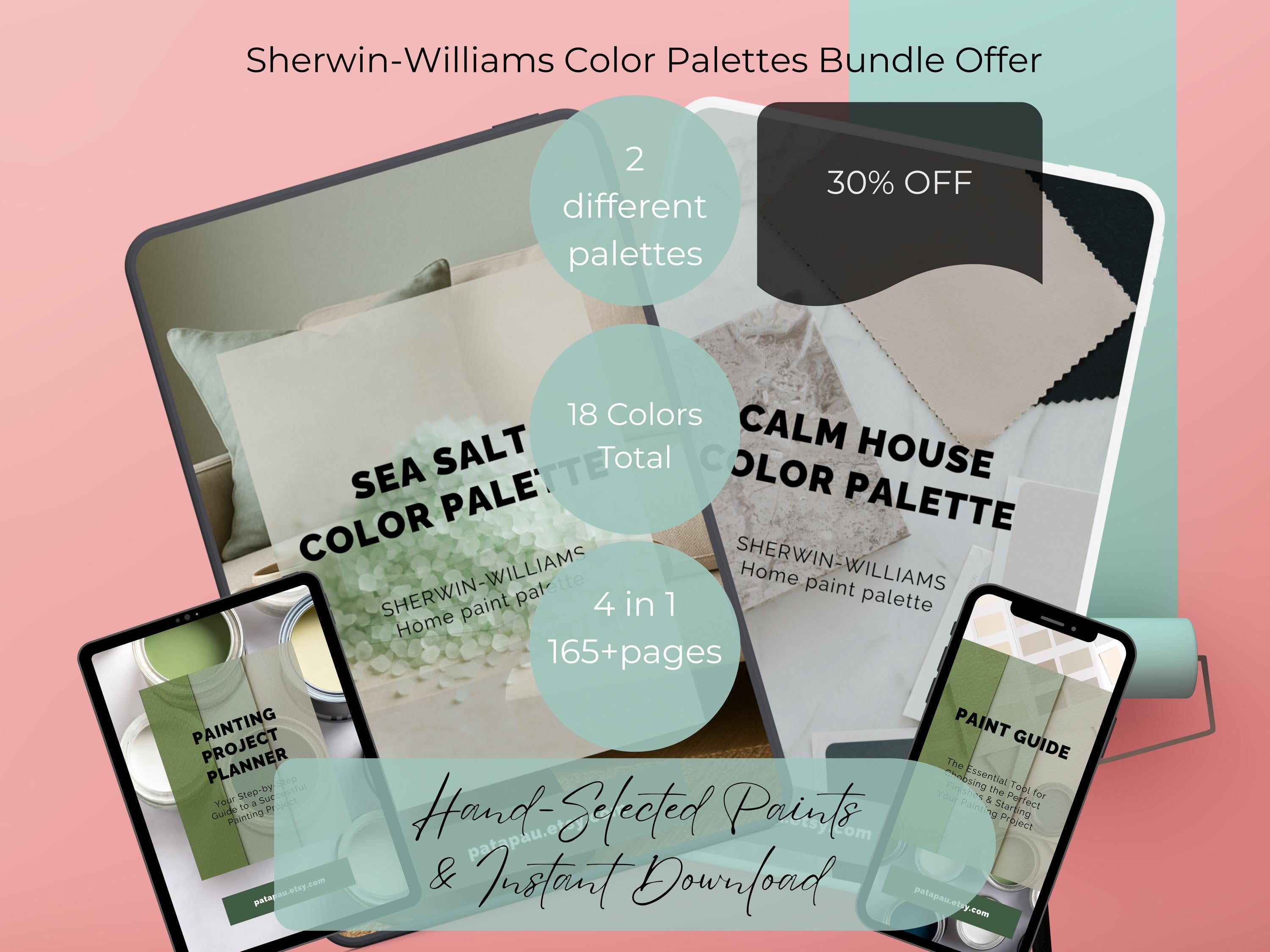 Bundle: Sherwin Williams Sea Salt & Calm Whole House Paint Palettes | 30% OFF (Instant Download)