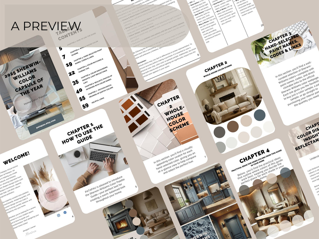 Sherwin Williams Rain Cloud Coordinating Colors: Moody Blue Gray Whole Home Paint Palette (Instant Download)