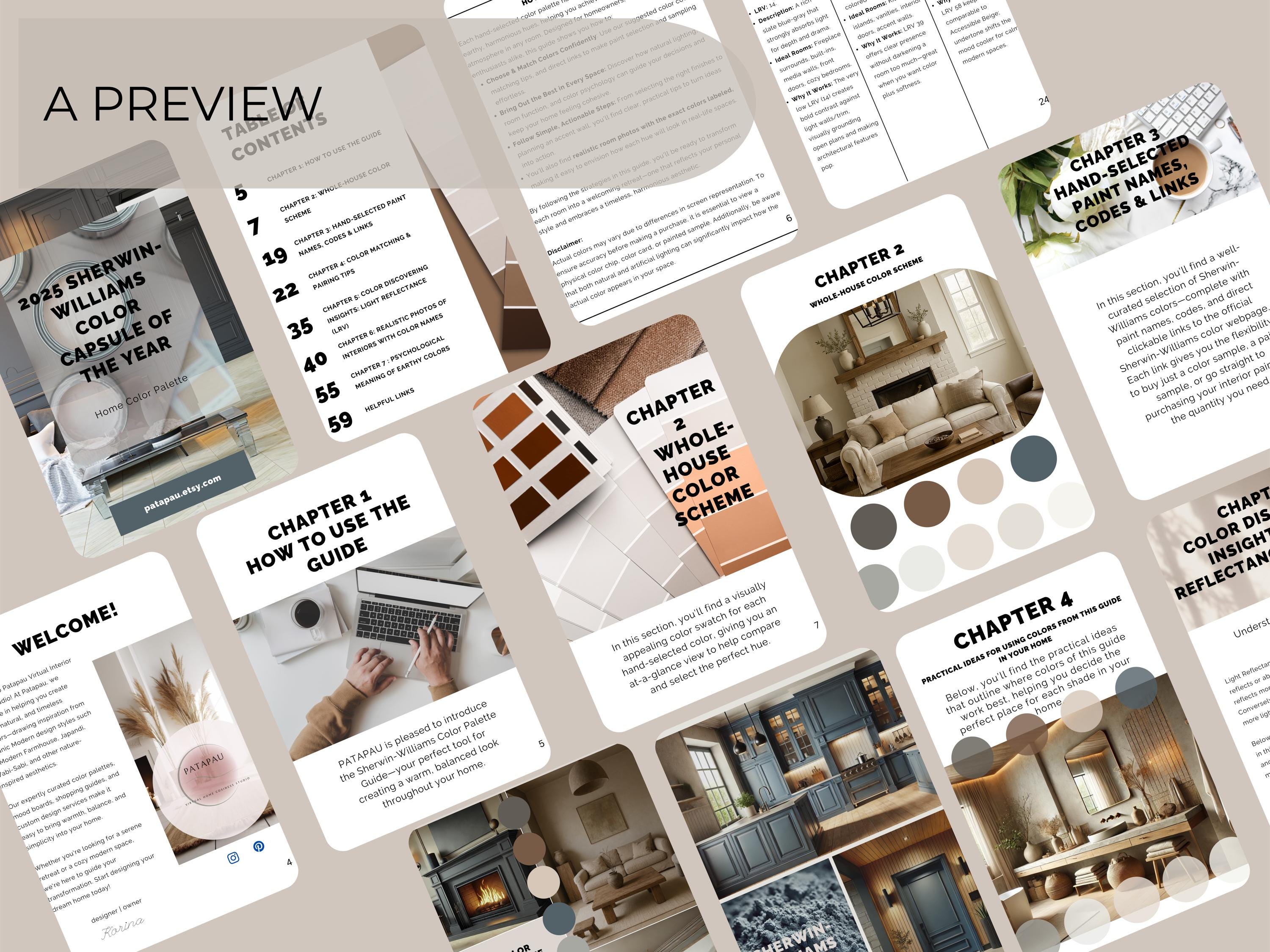 Sherwin Williams Rain Cloud Coordinating Colors: Moody Blue Gray Whole Home Paint Palette (Instant Download)