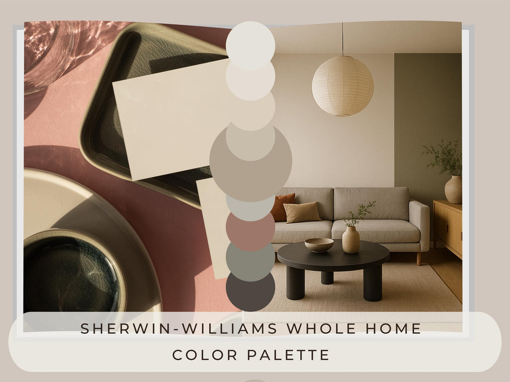 Sherwin Williams Shiitake Coordinating Colors: Japandi Paint Palette Guide | SW 9173 (Instant Download)