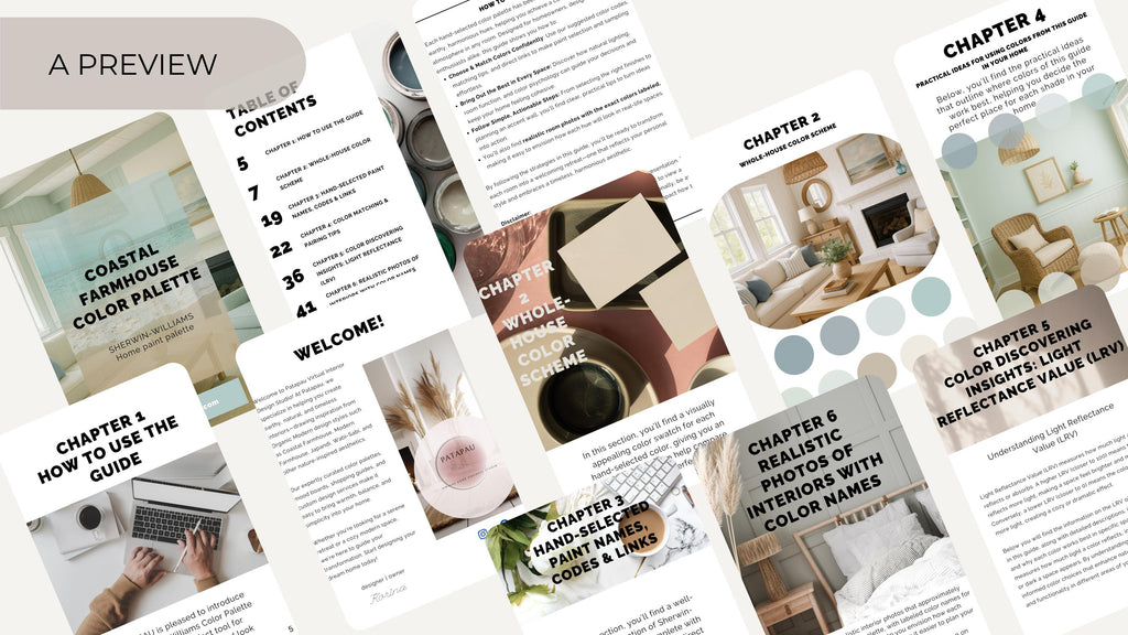 Sherwin Williams Shell White Coordinating Colors: Coastal Farmhouse Paint Palette (Instant Download)