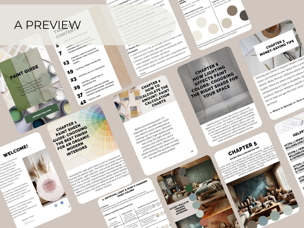 Sherwin Williams Paint Color & Sheen Guide (Instant Download)