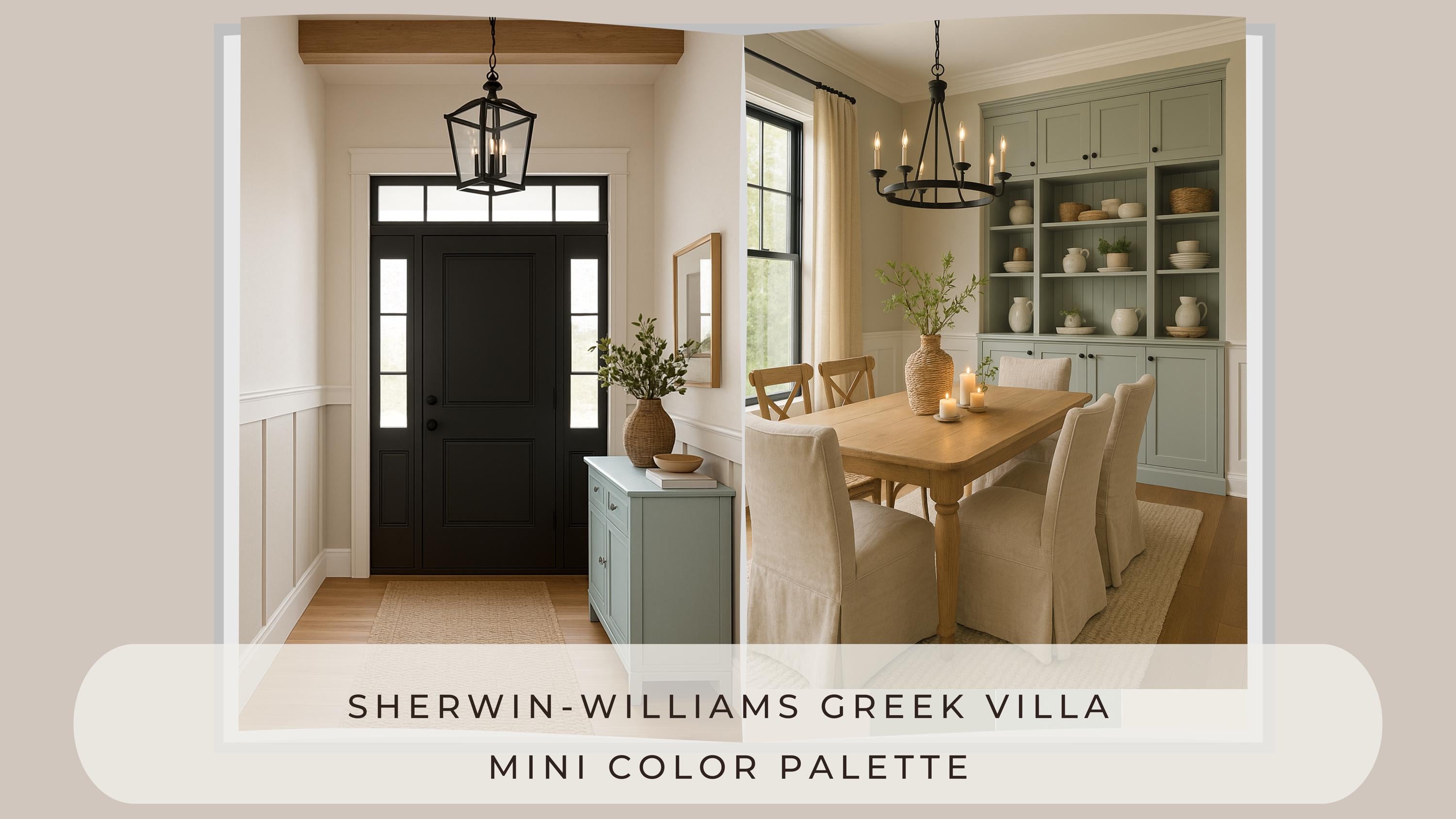 Sherwin Williams Greek Villa Coordinating Colors: Mini Whole House Paint Palette | SW 7551 (Instant Download)