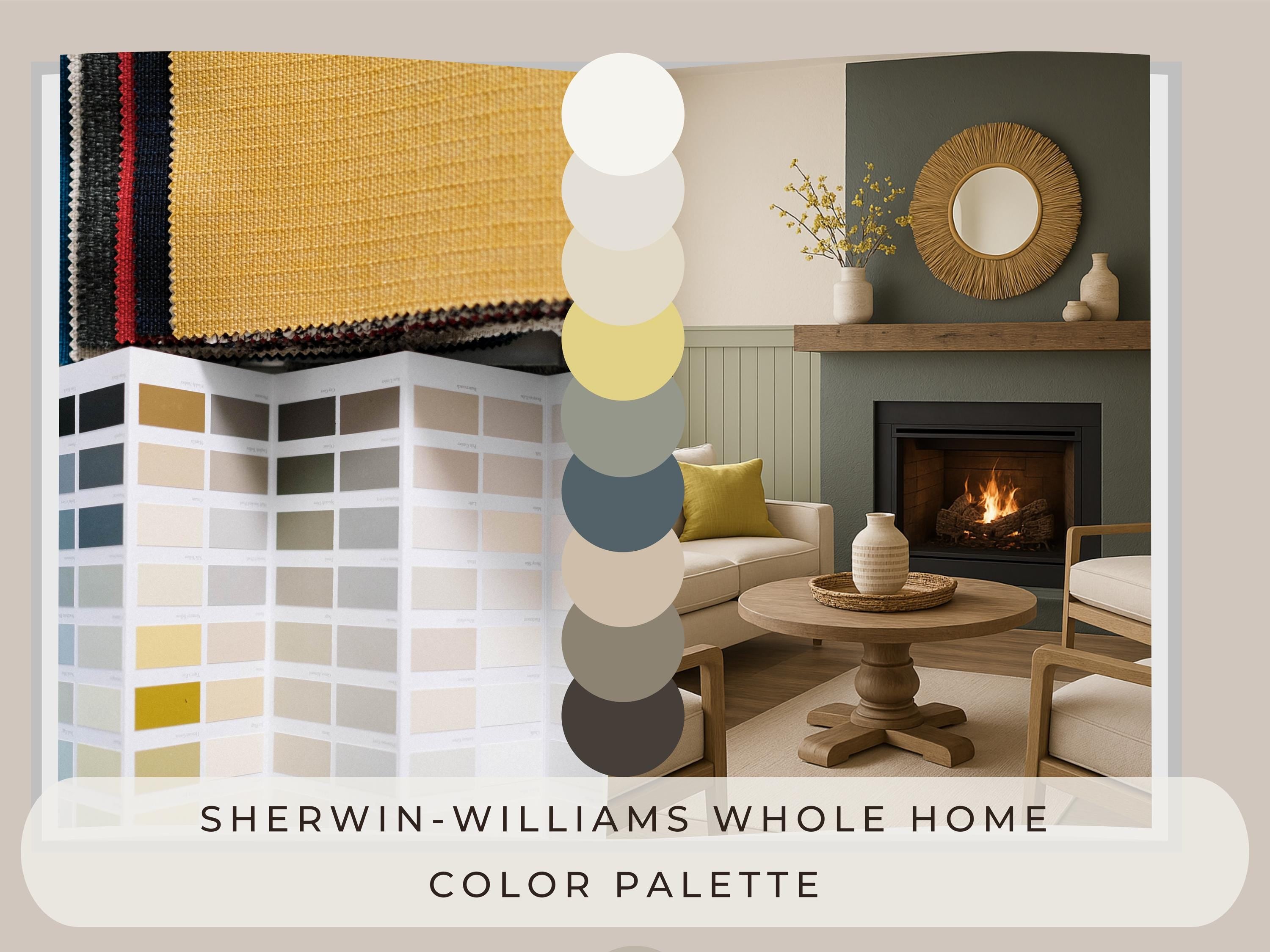 2025 Sherwin Williams Chartreuse Coordinating Colors: Whole Home Paint Palette | SW 0073 (Digital Download)