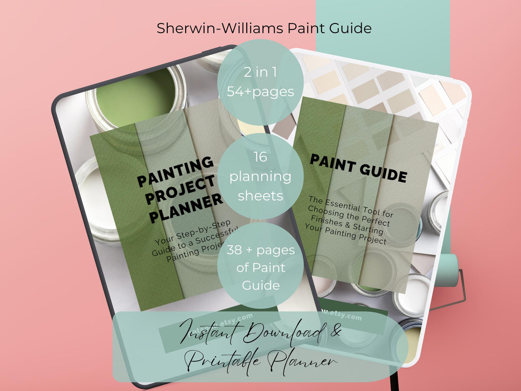 Bundle: Sherwin Williams Paint & Sheen Guide, Printable Painting Planner Guide (Instant Download)