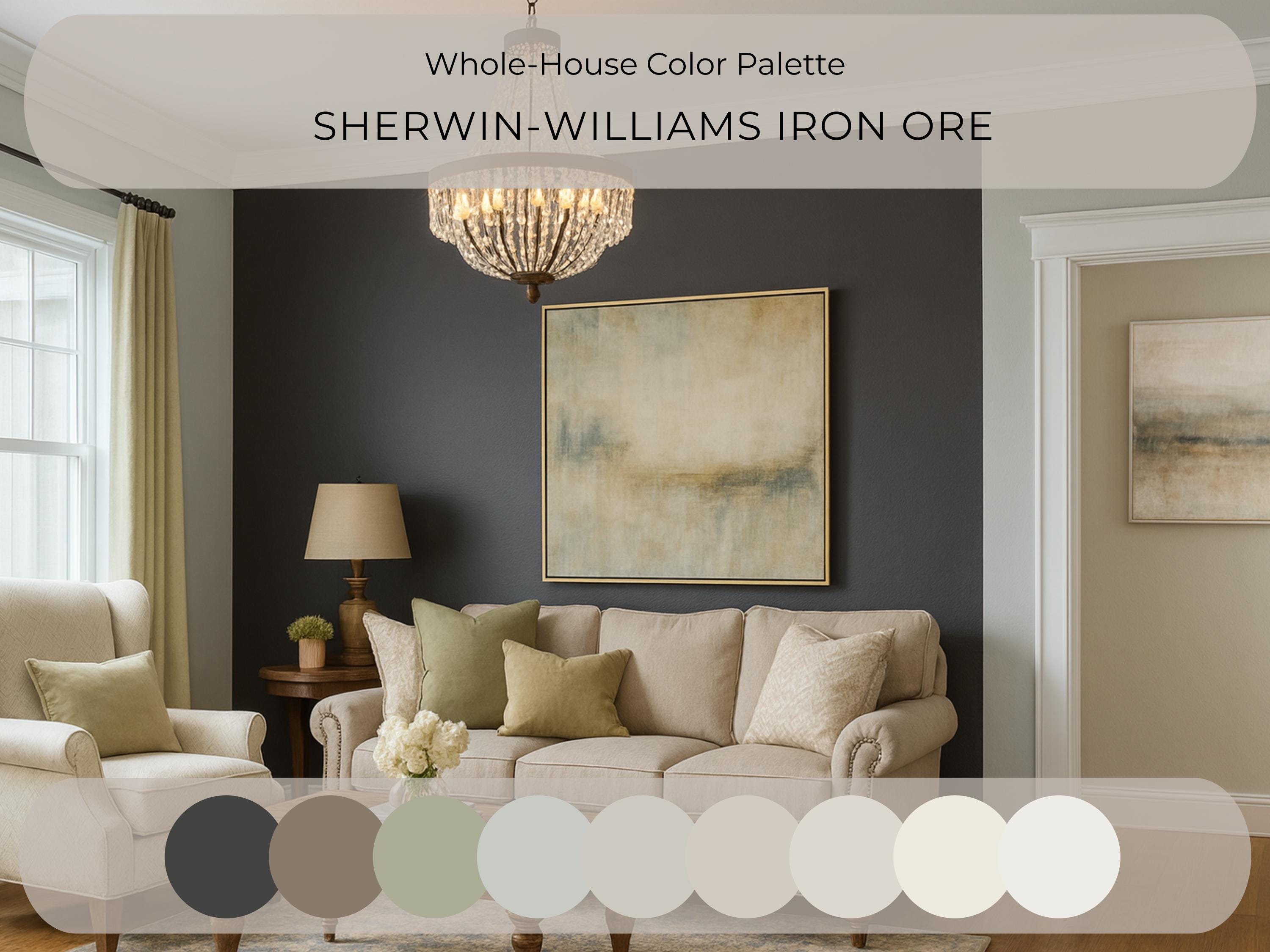 Sherwin Williams Iron Ore Coordinating Colors: Whole House Paint Palette | SW 7069 (Digital Download)