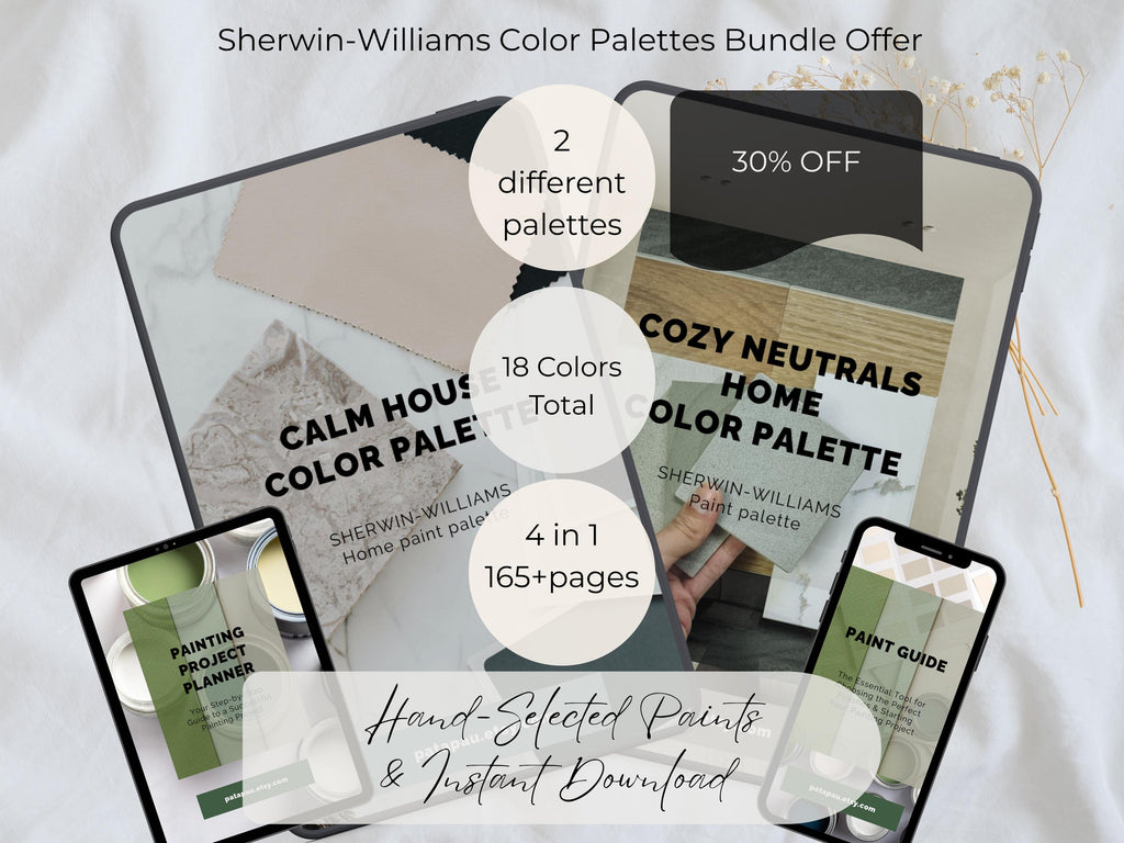 Bundle: Sherwin Williams Cozy Neutral & Calm Whole House Paint Palettes | 30% OFF (Instant Download)