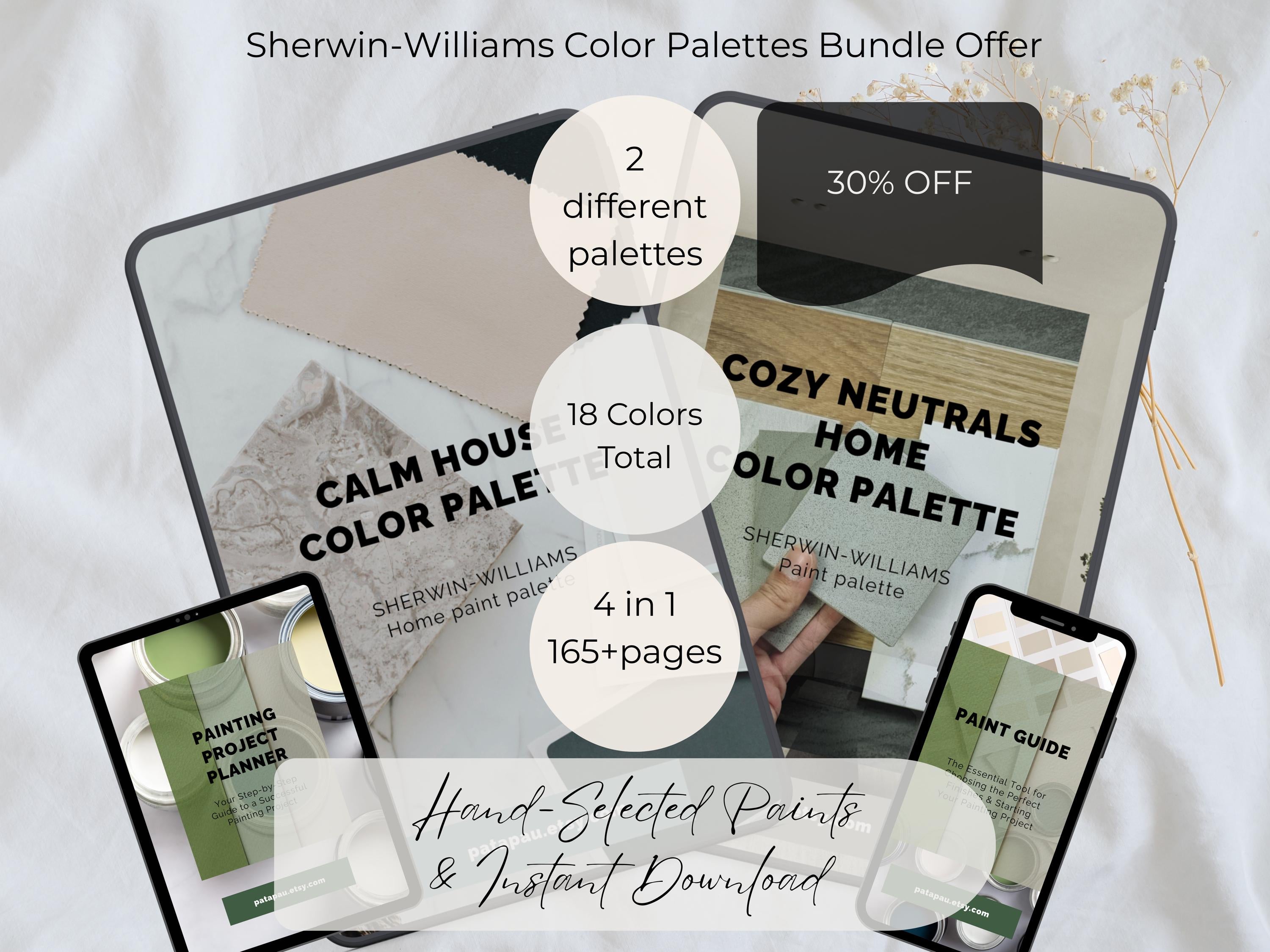 Bundle: Sherwin Williams Cozy Neutral & Calm Whole House Paint Palettes | 30% OFF (Instant Download)