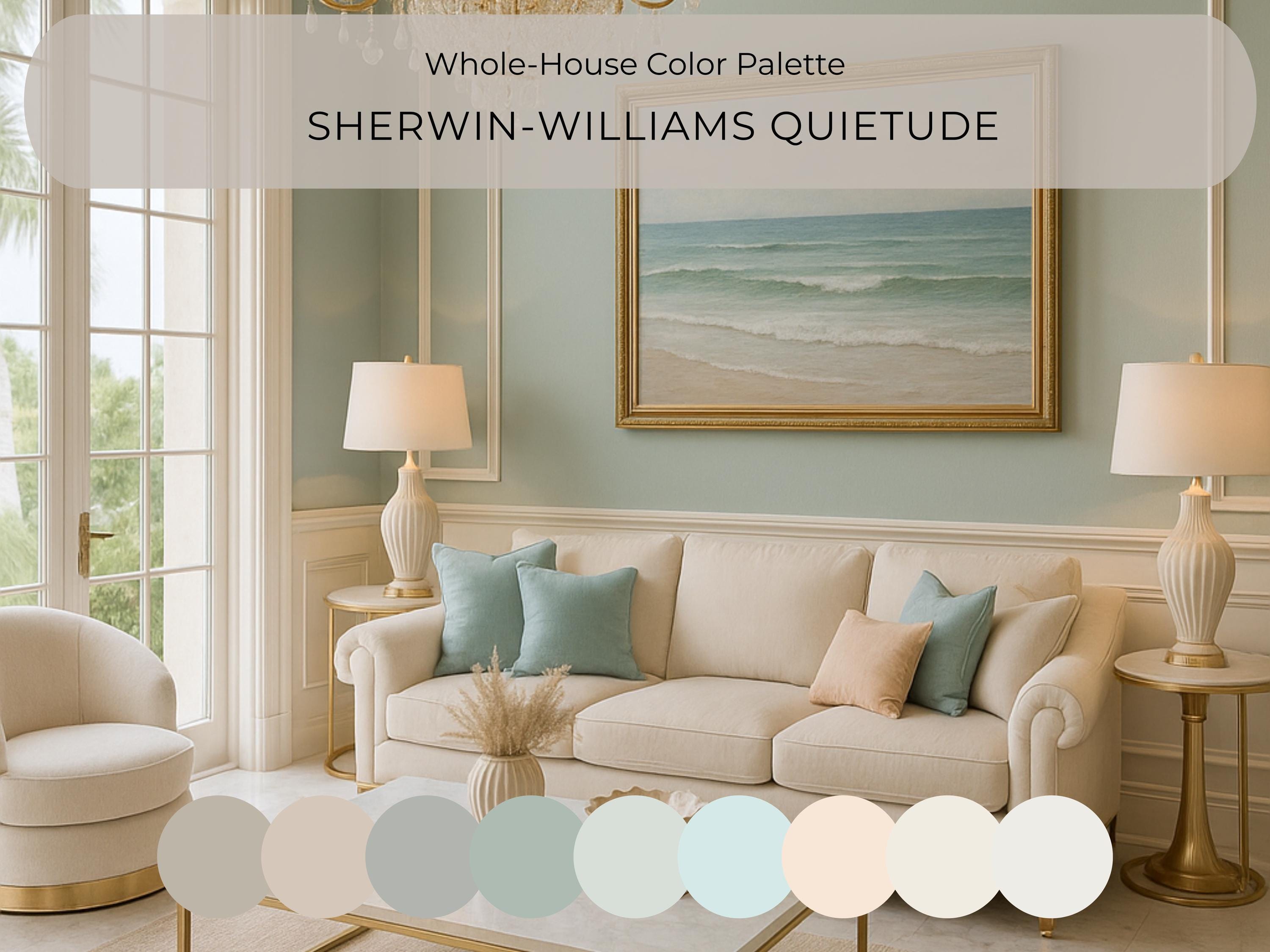 Sherwin Williams Quietude Coordinating Colors: Whole House Paint Palette | SW 6212 (Digital Download)