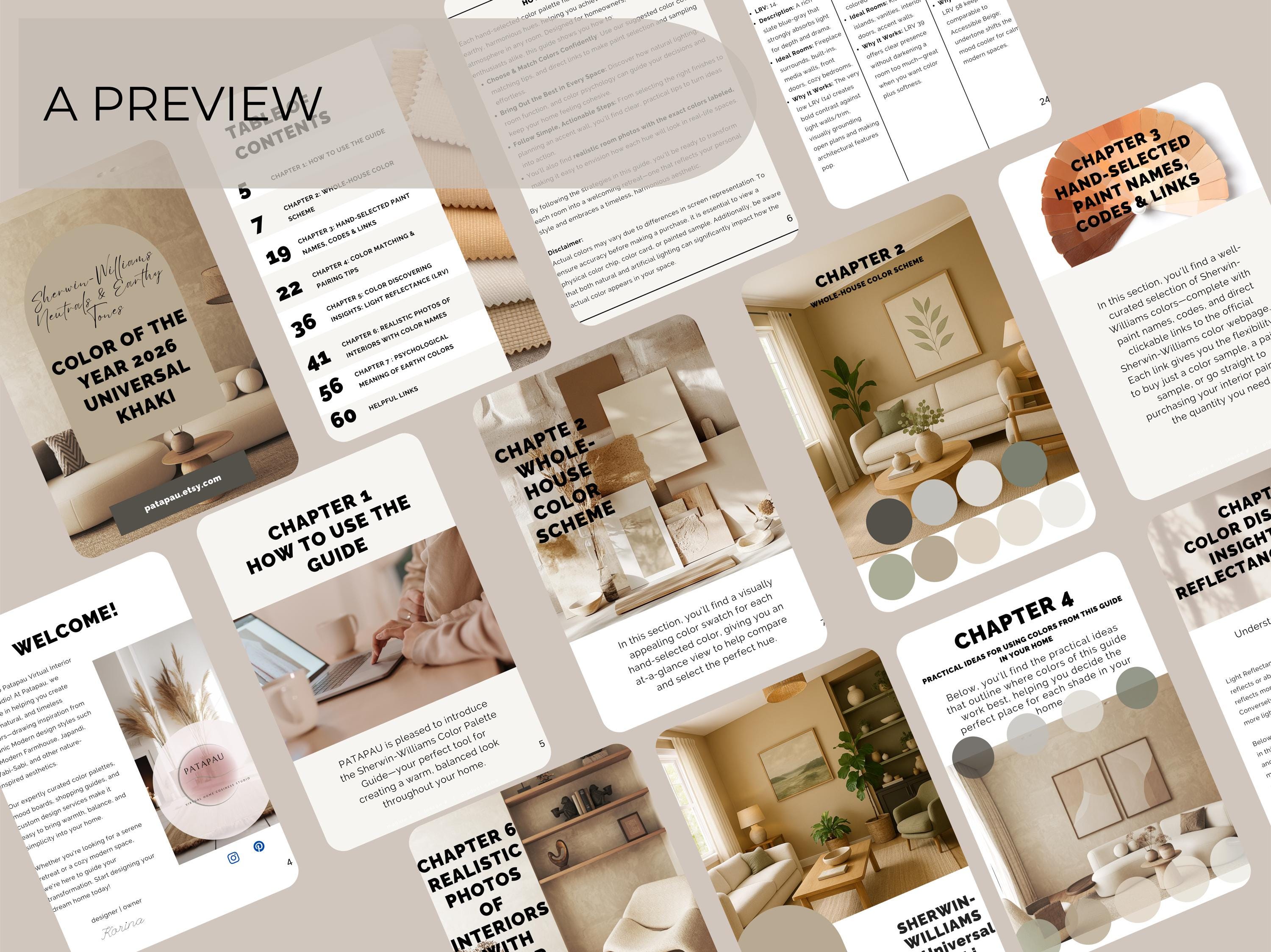 Sherwin Williams Color Of The Year 2026: Universal Khaki Coordinating Colors | SW 6150 (Instant Download)