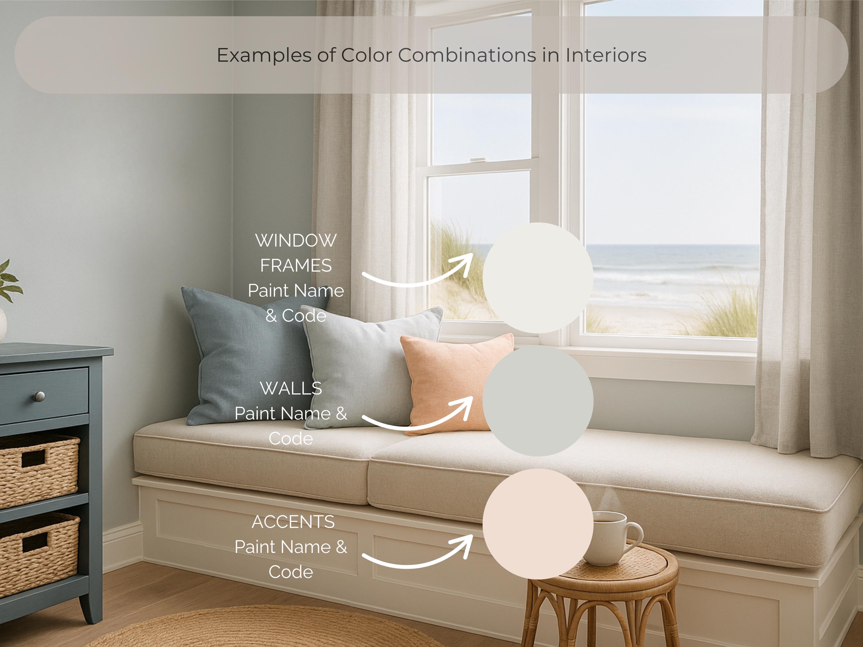 Sherwin Williams Coastal Beach House Coordinating Colors: Whole House Paint Palette (Digital Download)