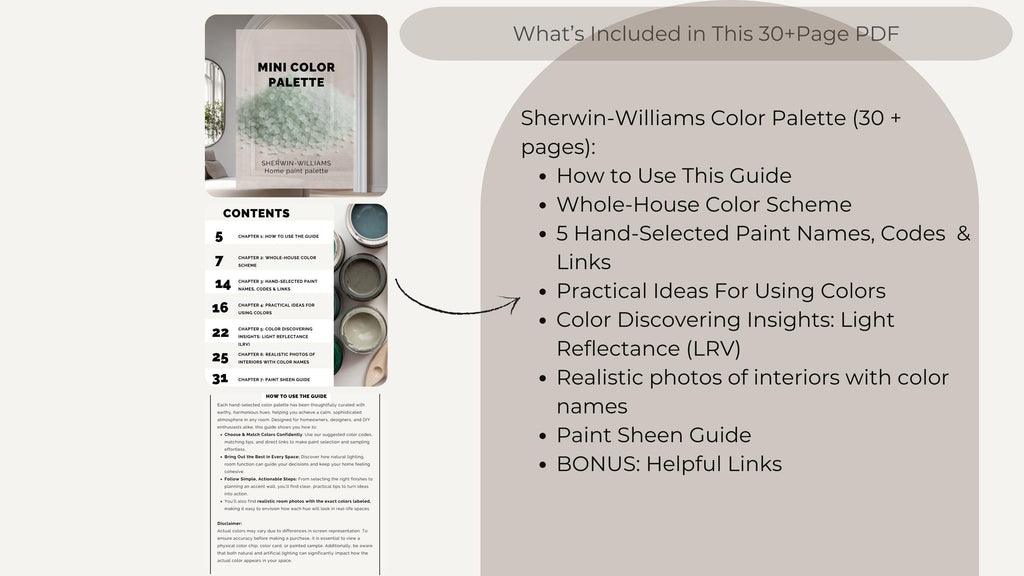 Sherwin Williams Greek Villa Coordinating Colors: Mini Whole House Paint Palette | SW 7551 (Instant Download)