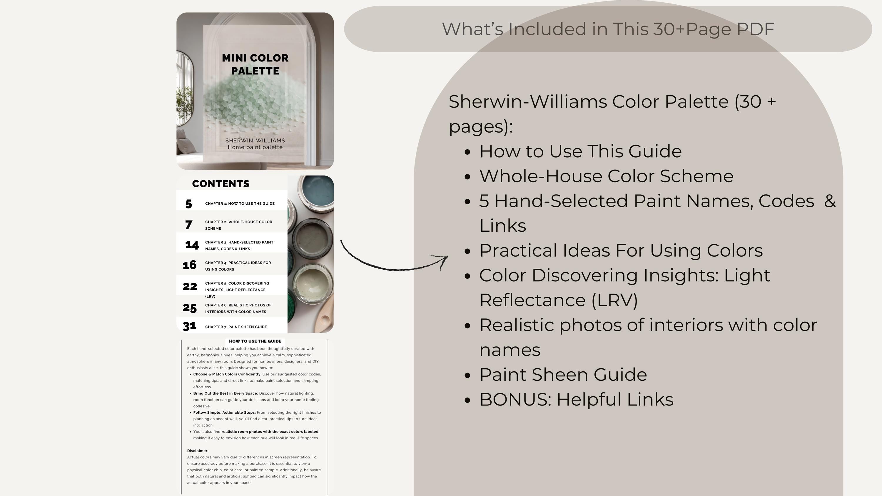 Sherwin Williams Greek Villa Coordinating Colors: Mini Whole House Paint Palette | SW 7551 (Instant Download)