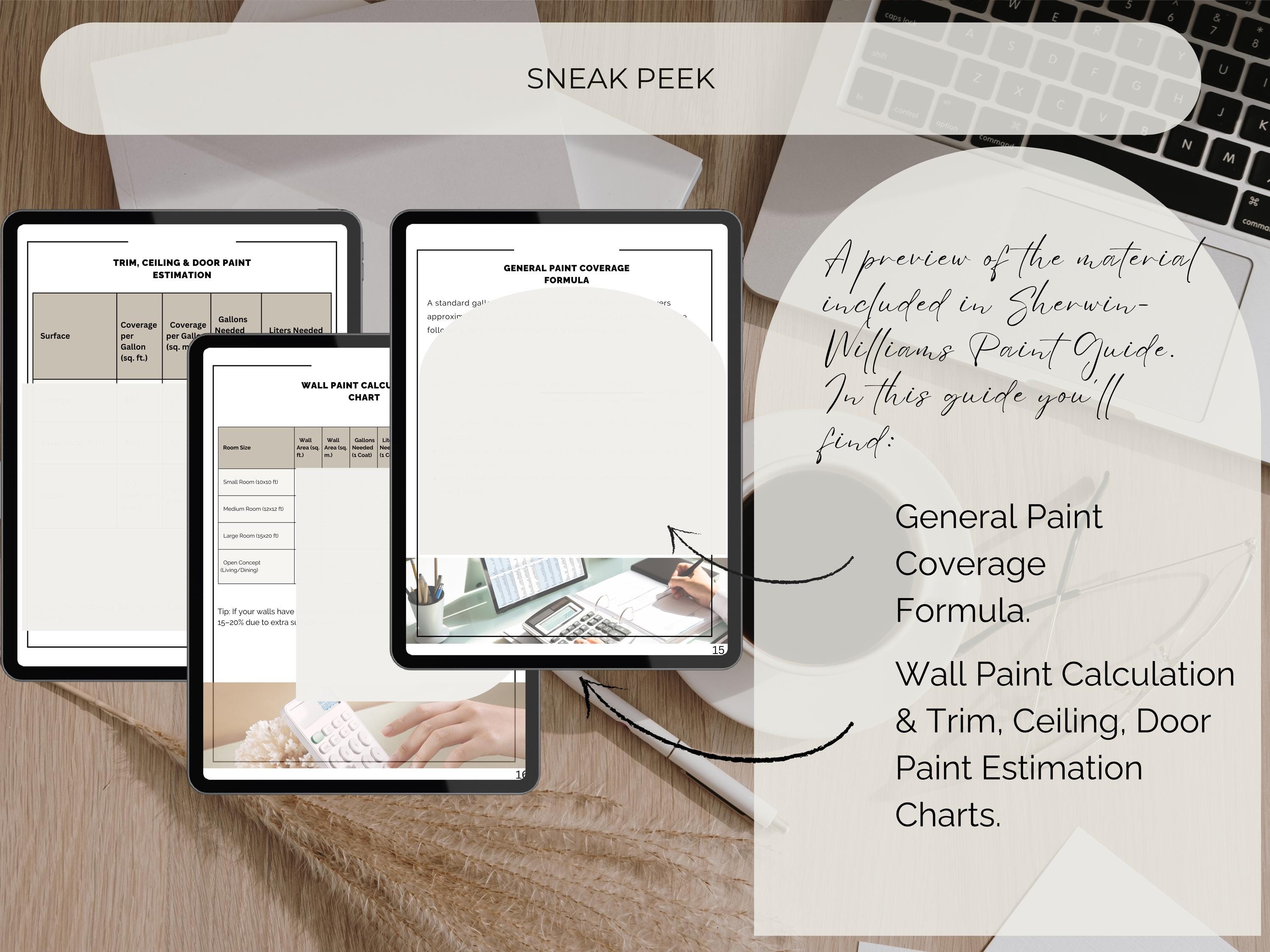 Sherwin Williams Paint Color & Sheen Guide (Instant Download)