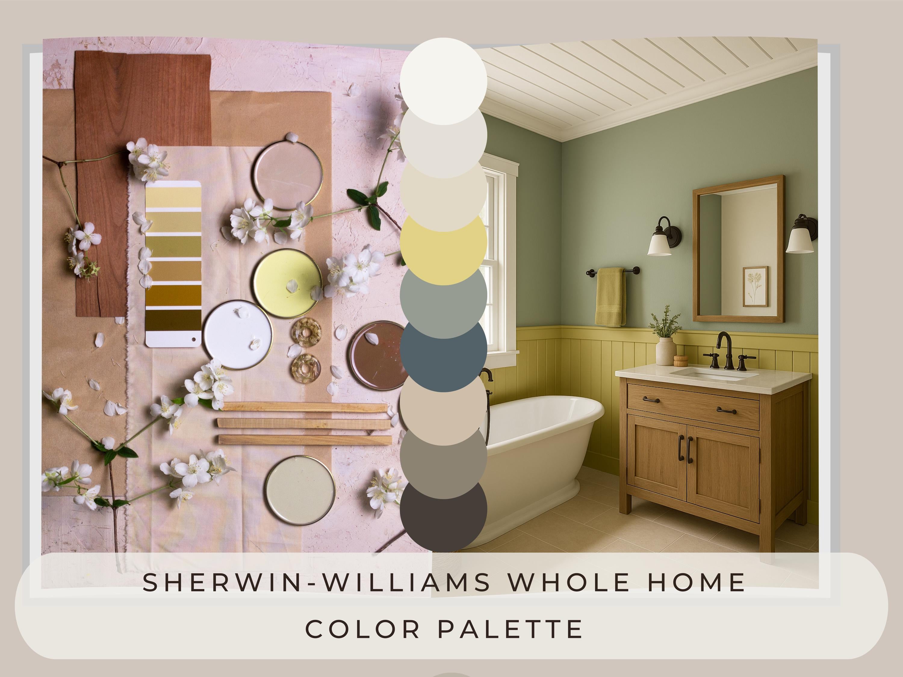 Sherwin Williams Modern Farmhouse Coordinating Colors: 2025 Whole Home Paint Palette (Instant Download)