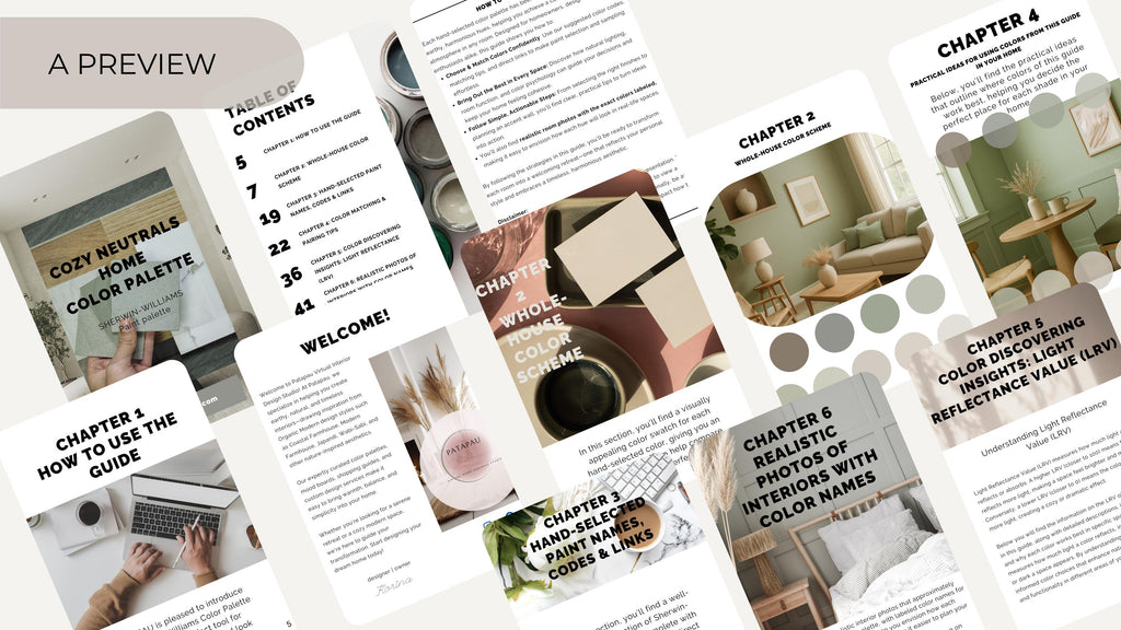 Sherwin Williams Cozy Neutrals Coordinating Colors: Whole House Paint Palette (Instant Download)