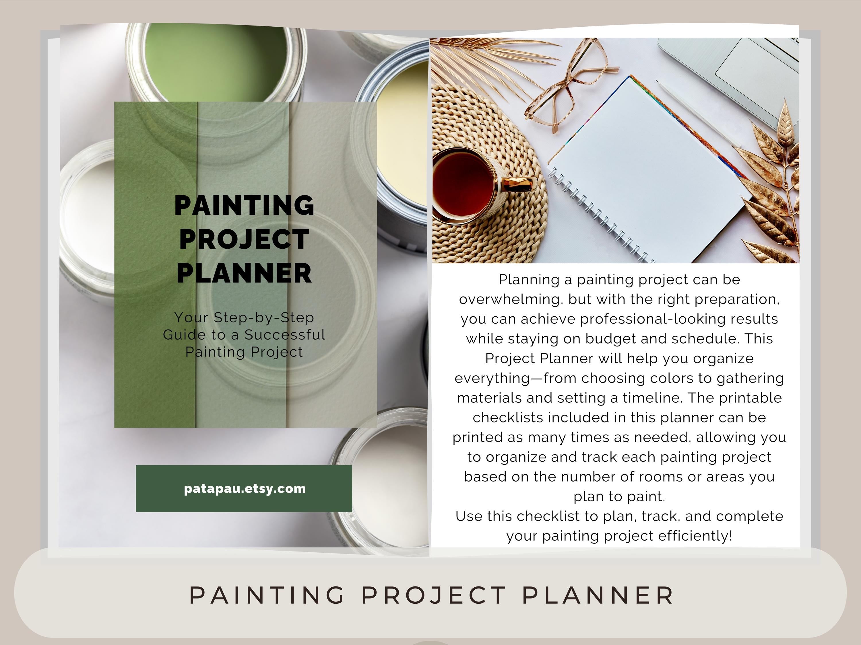 Painting Project Planner: Budget, Timeline, Checklists (Instant Download)