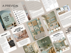 Preview of a design guide with text and images on a beige background