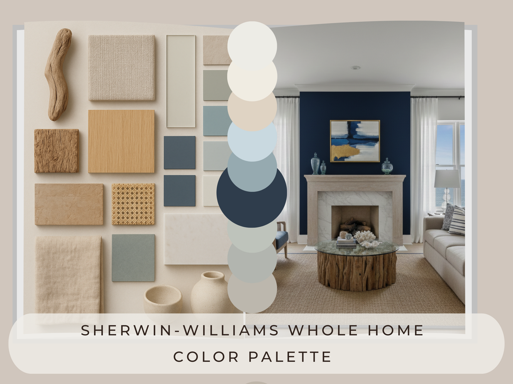 Sherwin Williams Naval Coordinating Colors: Whole House Paint Palette | SW 6244 (Instant Download)