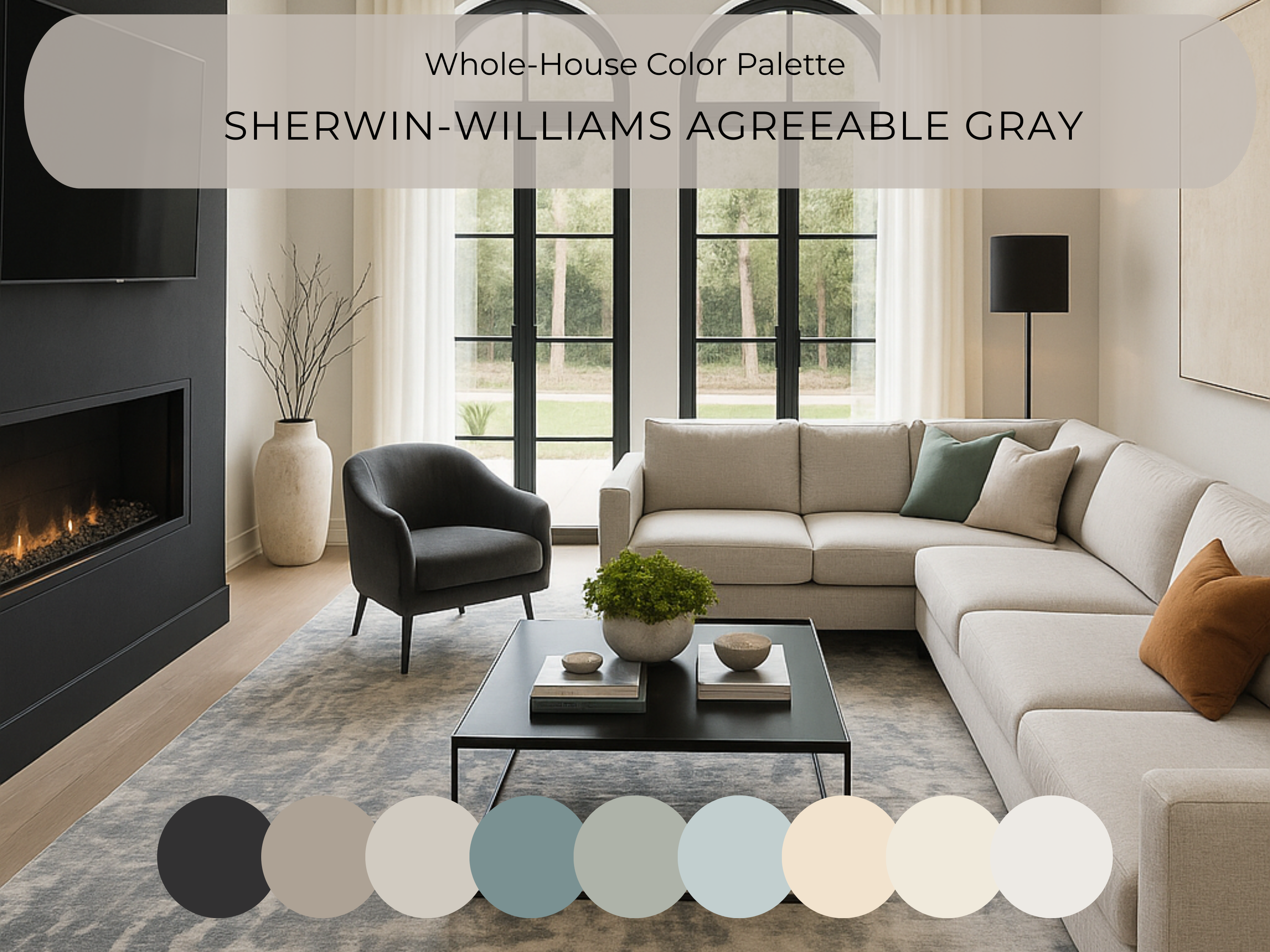 Sherwin Williams Agreeable Gray Coordinating Colors: Whole House Paint Palette | SW 7029 (Instant Download)