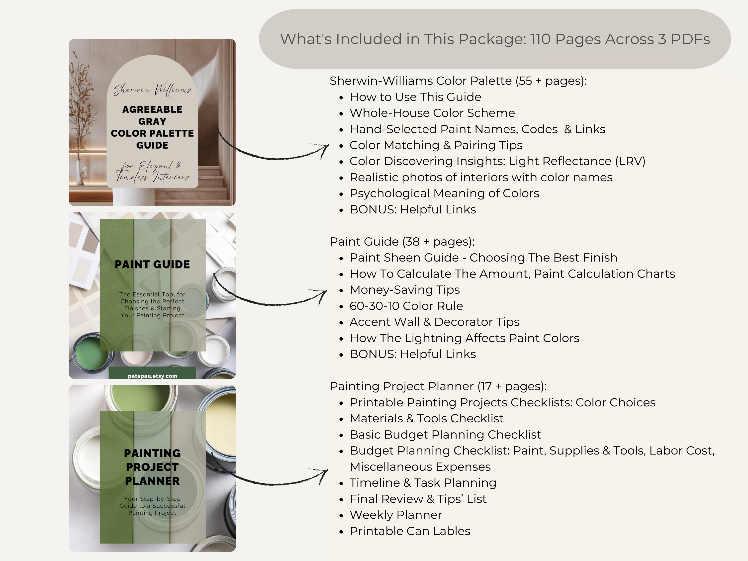 Sherwin Williams Agreeable Gray Coordinating Colors: Whole House Paint Palette | SW 7029 (Instant Download)