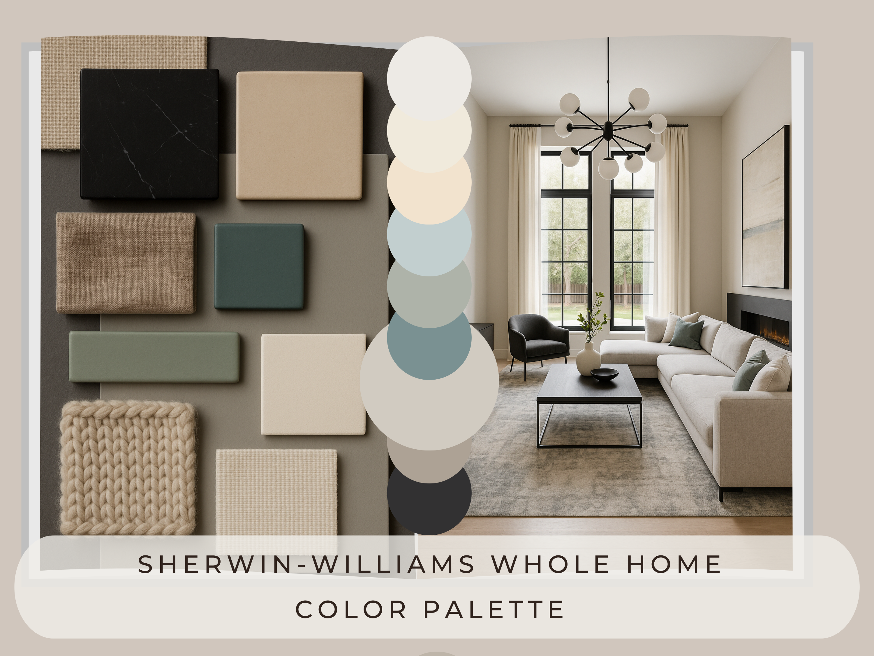 Sherwin Williams Agreeable Gray Coordinating Colors: Whole House Paint Palette | SW 7029 (Instant Download)
