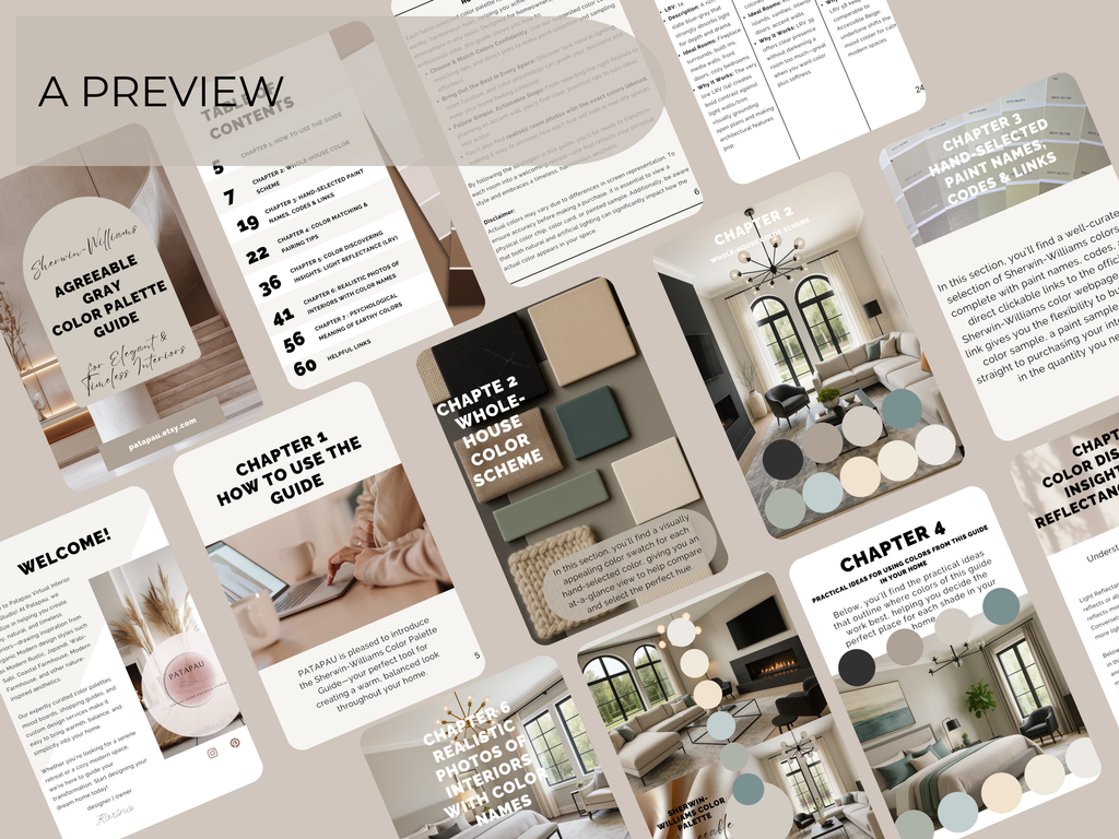 Sherwin Williams Agreeable Gray Coordinating Colors: Whole House Paint Palette | SW 7029 (Instant Download)