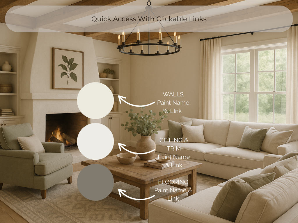 Sherwin Williams Alabaster Coordinating Colors: Whole House Paint Palette | SW 7008 (Instant Download)