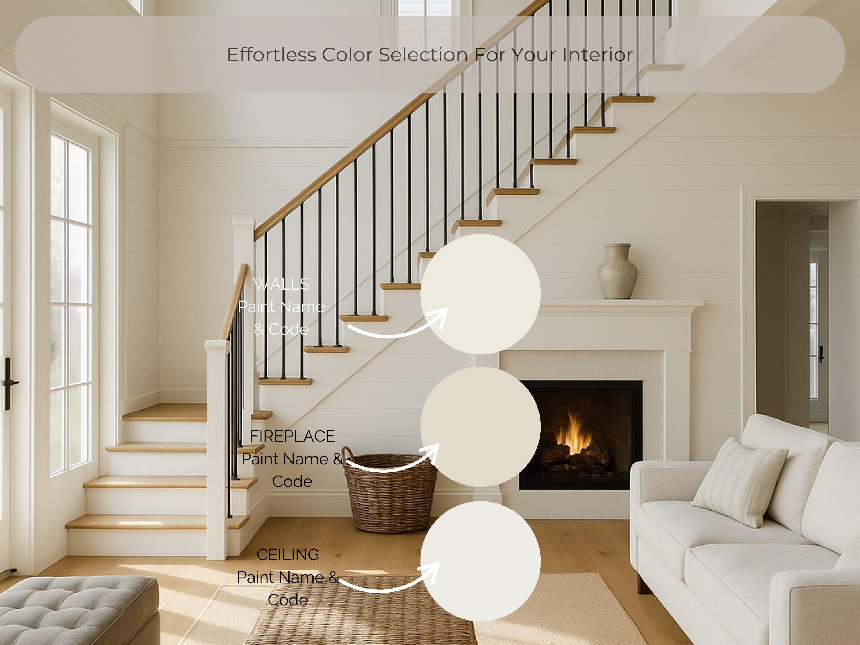 Sherwin Williams Alabaster Coordinating Colors: Whole House Paint Palette | SW 7008 (Instant Download)