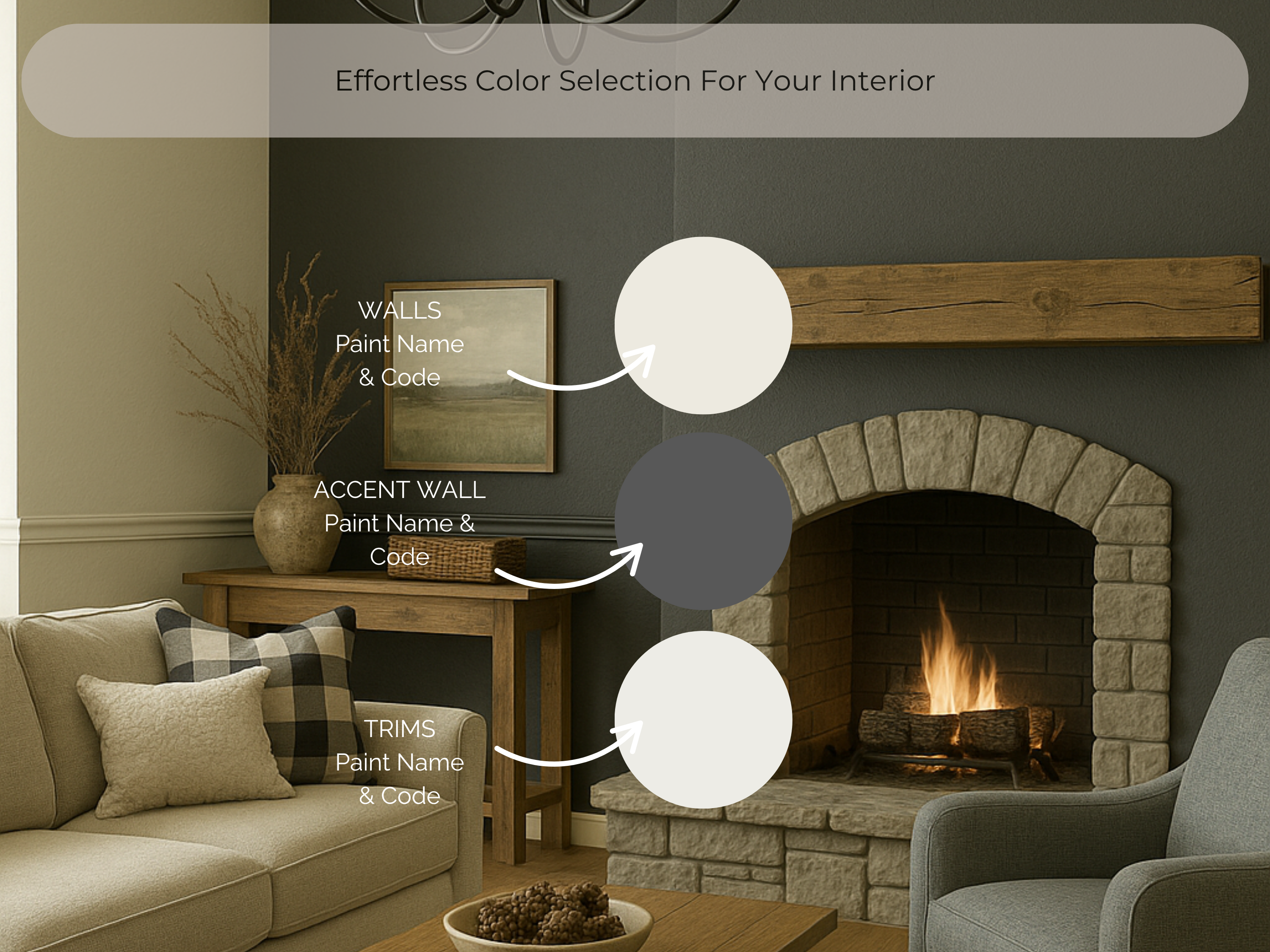 Sherwin Williams Modern Rustic Coordinating Colors: Whole House Paint Palette | Clary Sage Green Paint(Digital Download)