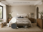 Bedroom with labeled paint names and links for quick access