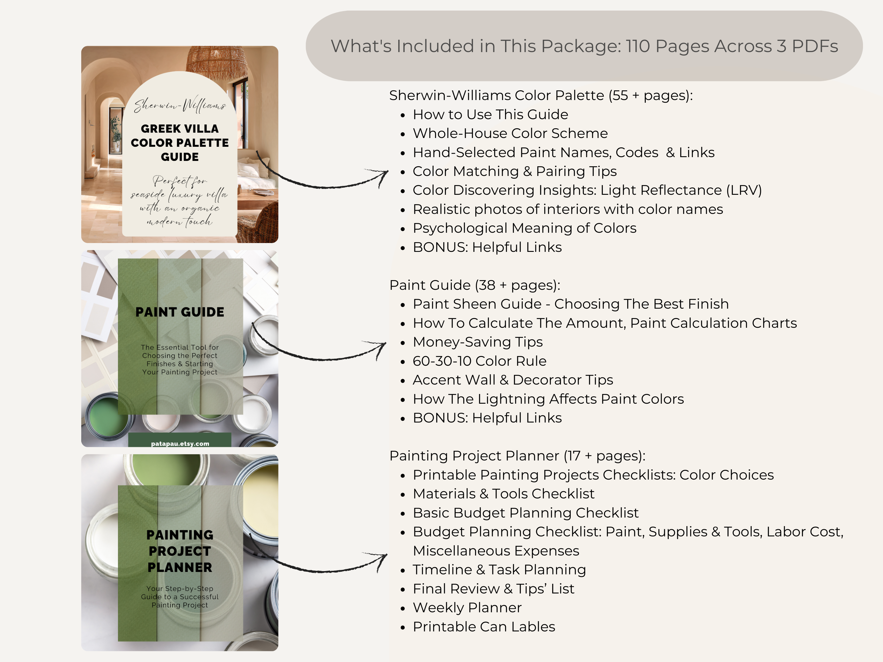 Sherwin Williams Greek Villa Coordinating Colors: Whole House Paint Palette | SW 7551 (Instant Download)