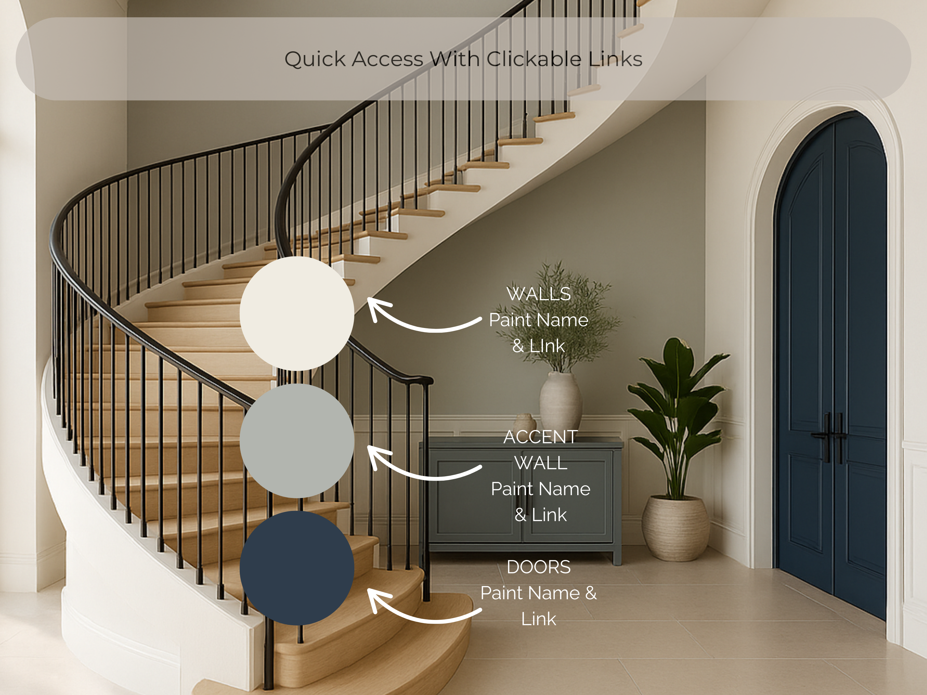 Sherwin Williams Greek Villa Coordinating Colors: Whole House Paint Palette | SW 7551 (Instant Download)