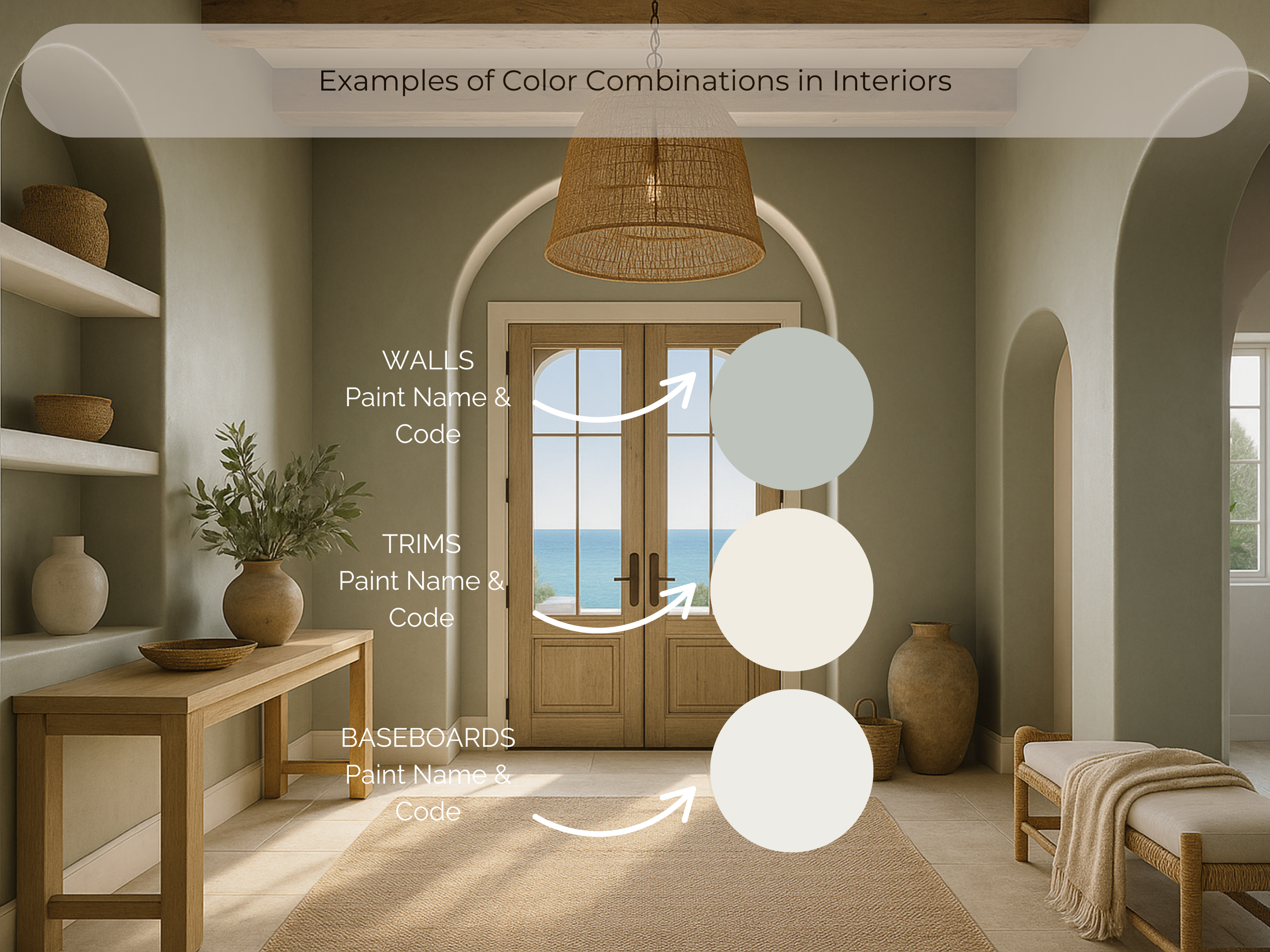 Sherwin Williams Greek Villa Coordinating Colors: Whole House Paint Palette | SW 7551 (Instant Download)