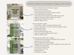 Product packaging with paint guides and a planner, featuring text on included content.