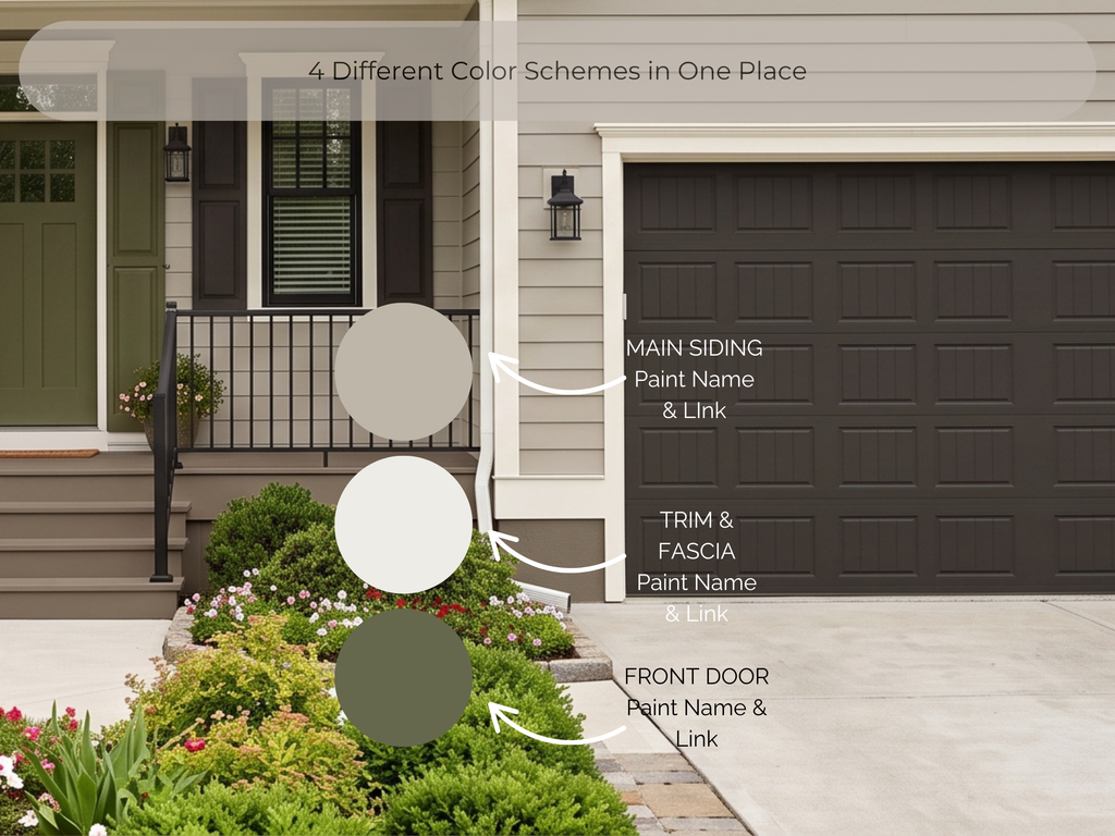 Sherwin Williams Exterior Paint Palette: 4 Warm Earthy Color Schemes, Natural Choice SW 7011 (Digital Download)