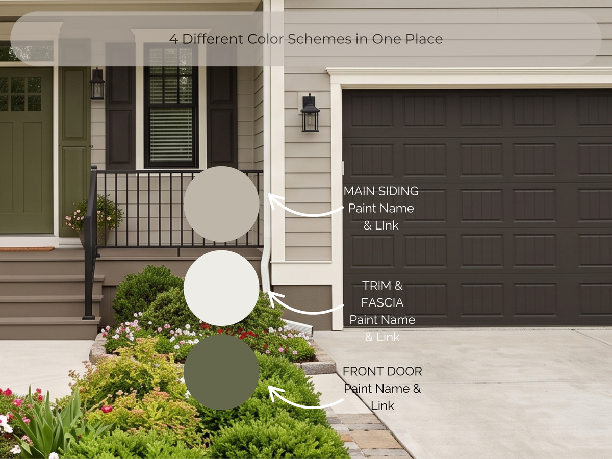 Sherwin Williams Exterior Paint Palette: 4 Warm Earthy Color Schemes, Natural Choice SW 7011 (Digital Download)