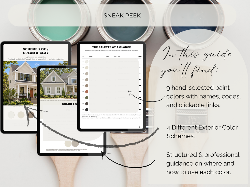 Sherwin Williams Exterior Paint Palette: 4 Warm Earthy Color Schemes, Natural Choice SW 7011 (Digital Download)