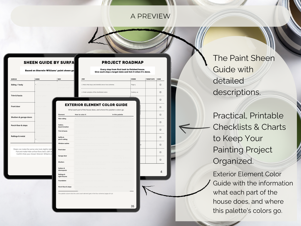 Sherwin Williams Exterior Paint Palette: 4 Warm Earthy Color Schemes, Natural Choice SW 7011 (Digital Download)