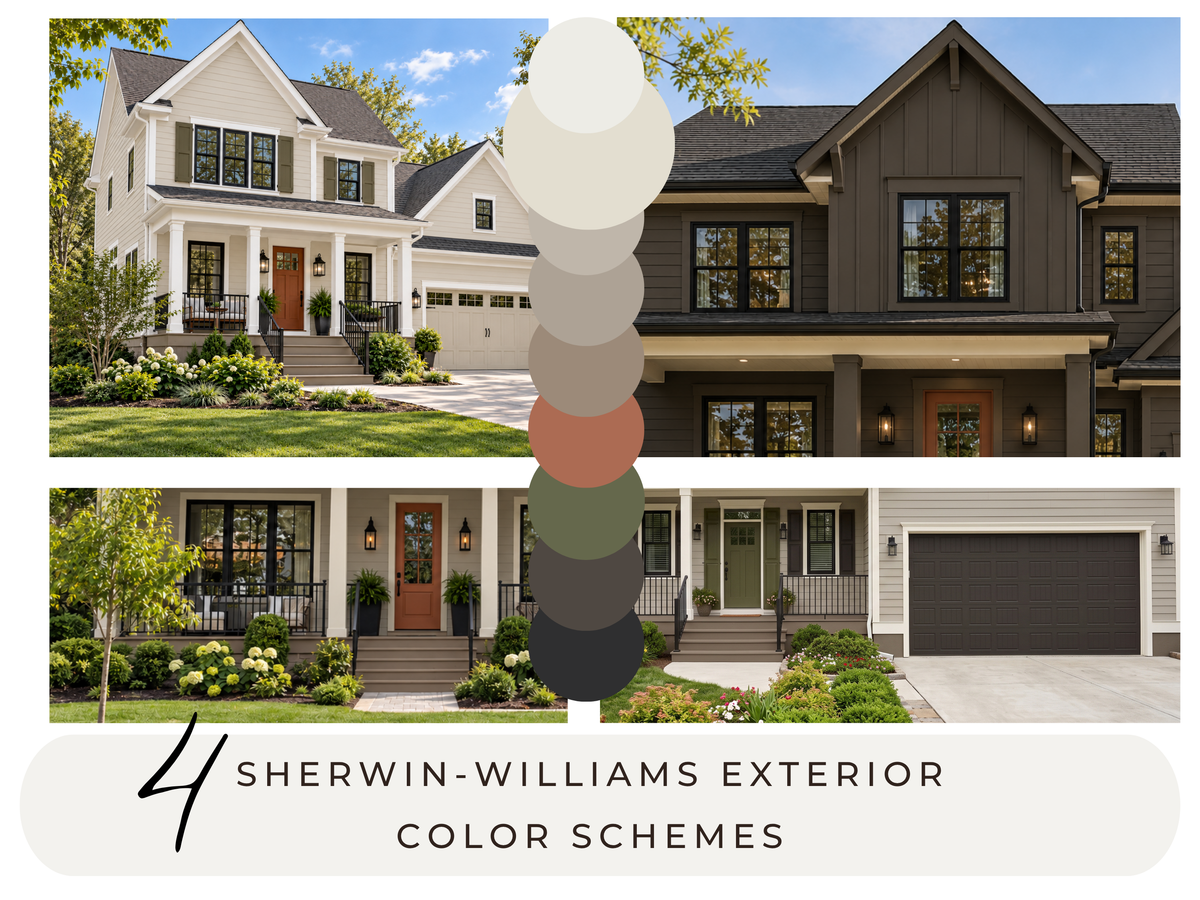 Sherwin Williams Exterior Paint Palette: 4 Warm Earthy Color Schemes, Natural Choice SW 7011 (Digital Download)