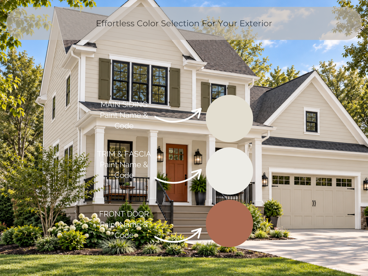 Sherwin Williams Exterior Paint Palette: 4 Warm Earthy Color Schemes, Natural Choice SW 7011 (Digital Download)